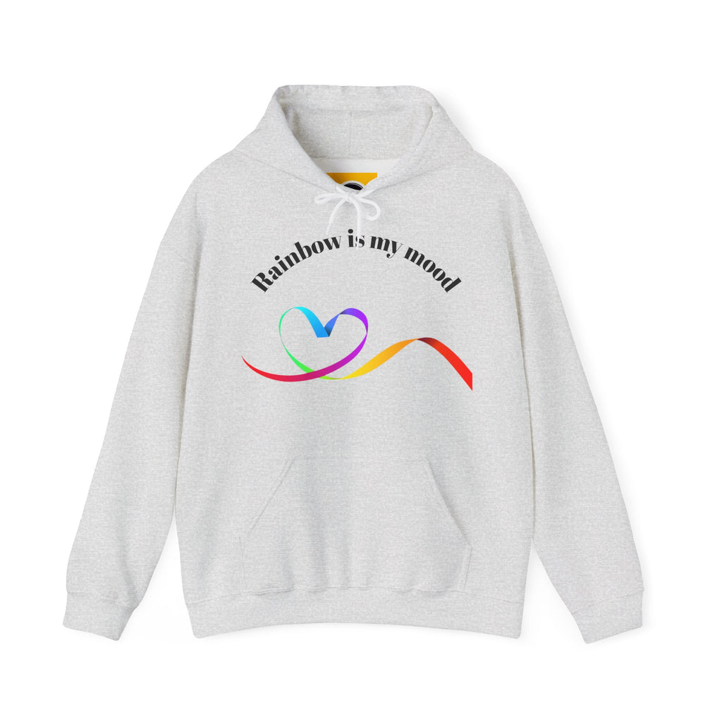 Rainbow Heart Hoodie - Unisex Heavy Blend Sweatshirt, Cozy Gift for Love, Friendship, LGBTQ+ Pride, Casual Wear, Celebratory Apparel