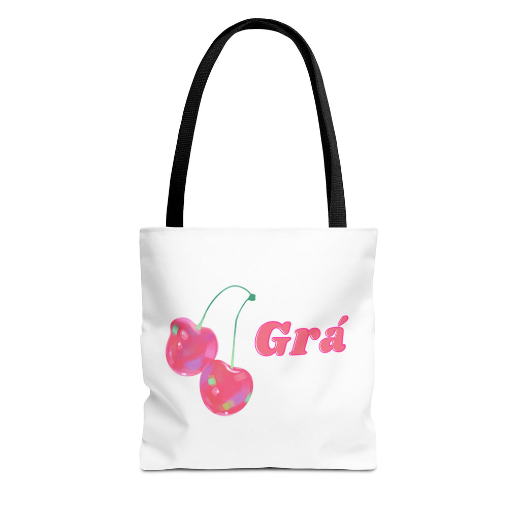 Cute Cherry Grá Tote Bag, Stylish Shopping Bag, Reusable Grocery Tote, Eco-Friendly Carryall, Gift for Friend, Summer Accessory