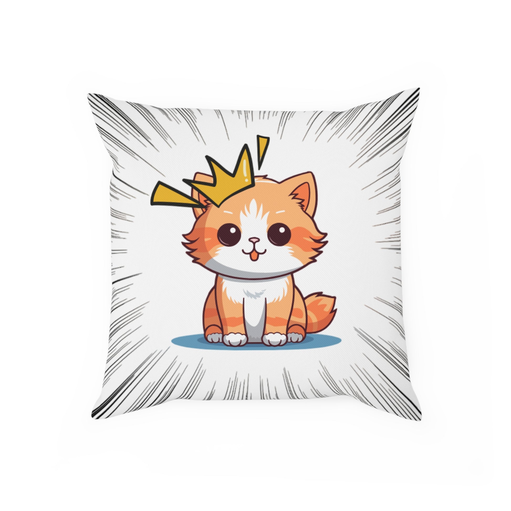 Cute Cat Crown Cushion, Adorable Home Decor, Pet Lover Gift, Soft Pillow for Kids Room, Birthday Present, Cat Theme Decorative Pillow