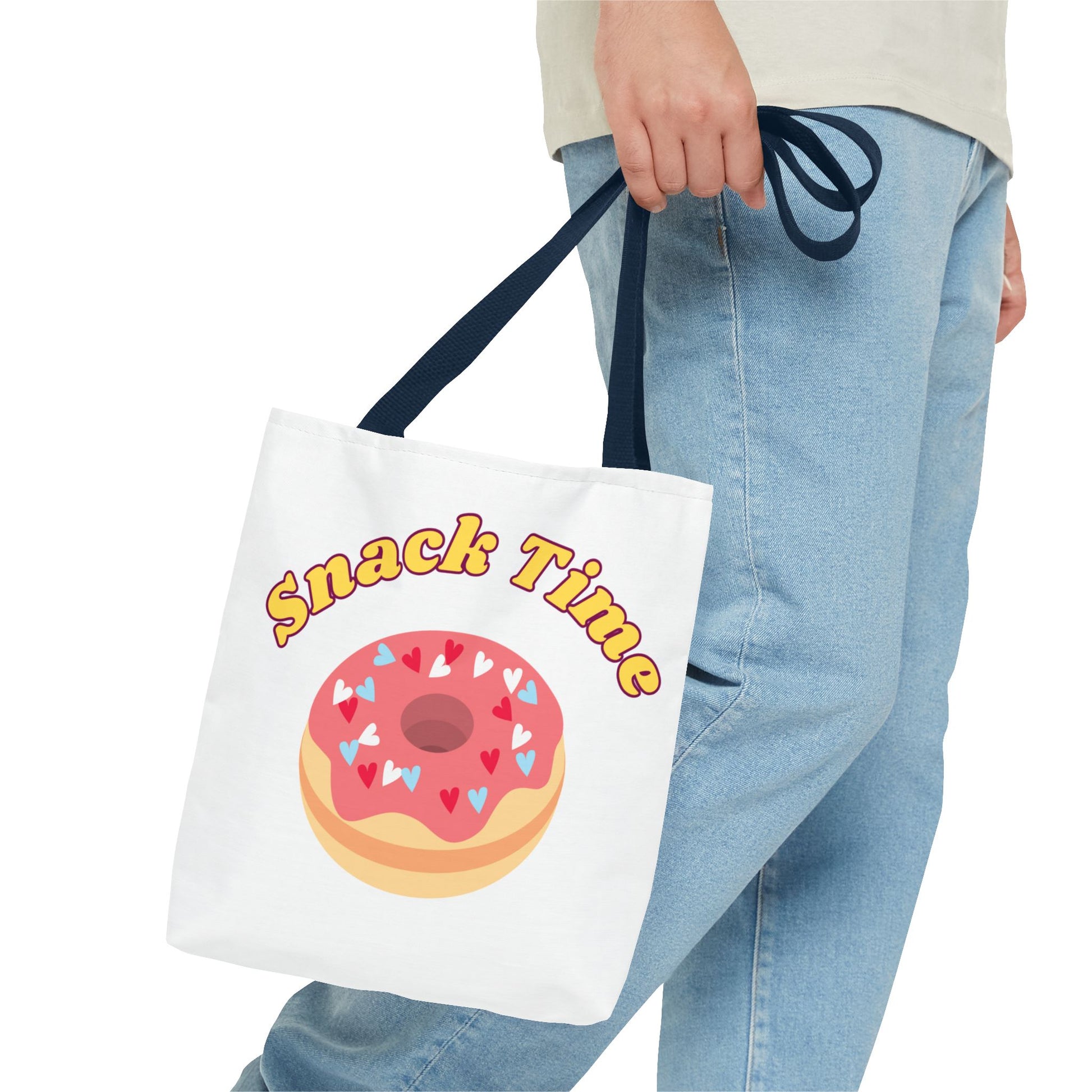 Snack Time Tote Bag, Fun Shopping Bag, Casual Carryall, Gift for Food Lovers, Cute Grocery Tote