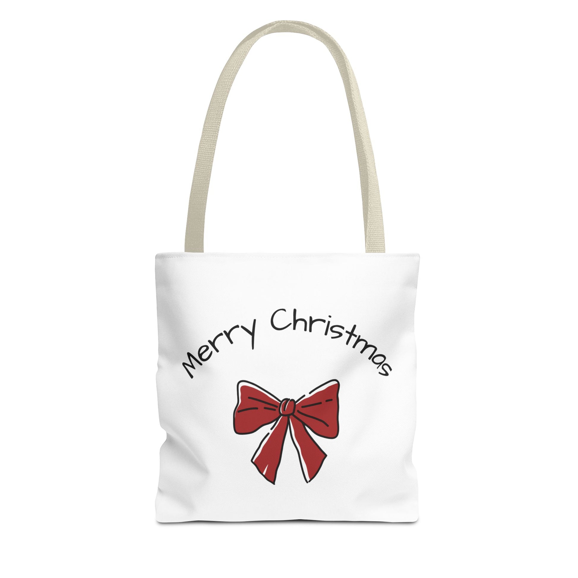 Merry Christmas Tote Bag - Festive Holiday Bag, Gift Idea for Christmas, Shopping Tote, AOP Design, Eco-Friendly Gift