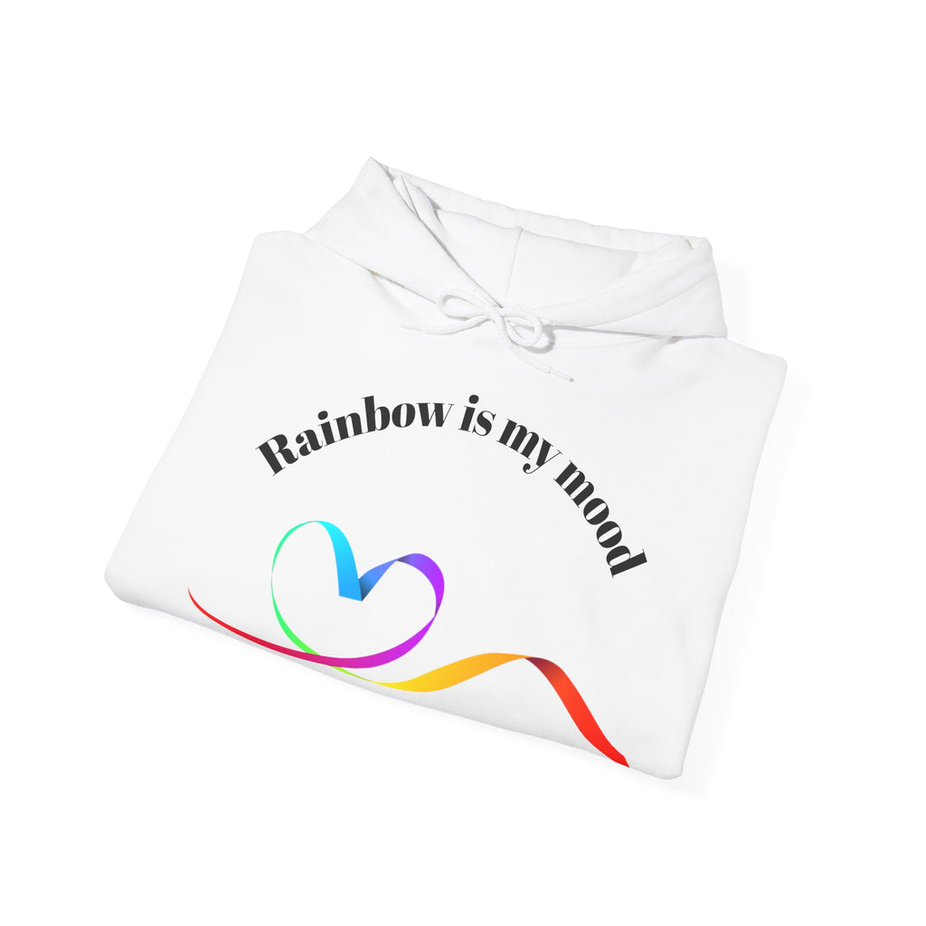 Rainbow Heart Hoodie - Unisex Heavy Blend Sweatshirt, Cozy Gift for Love, Friendship, LGBTQ+ Pride, Casual Wear, Celebratory Apparel