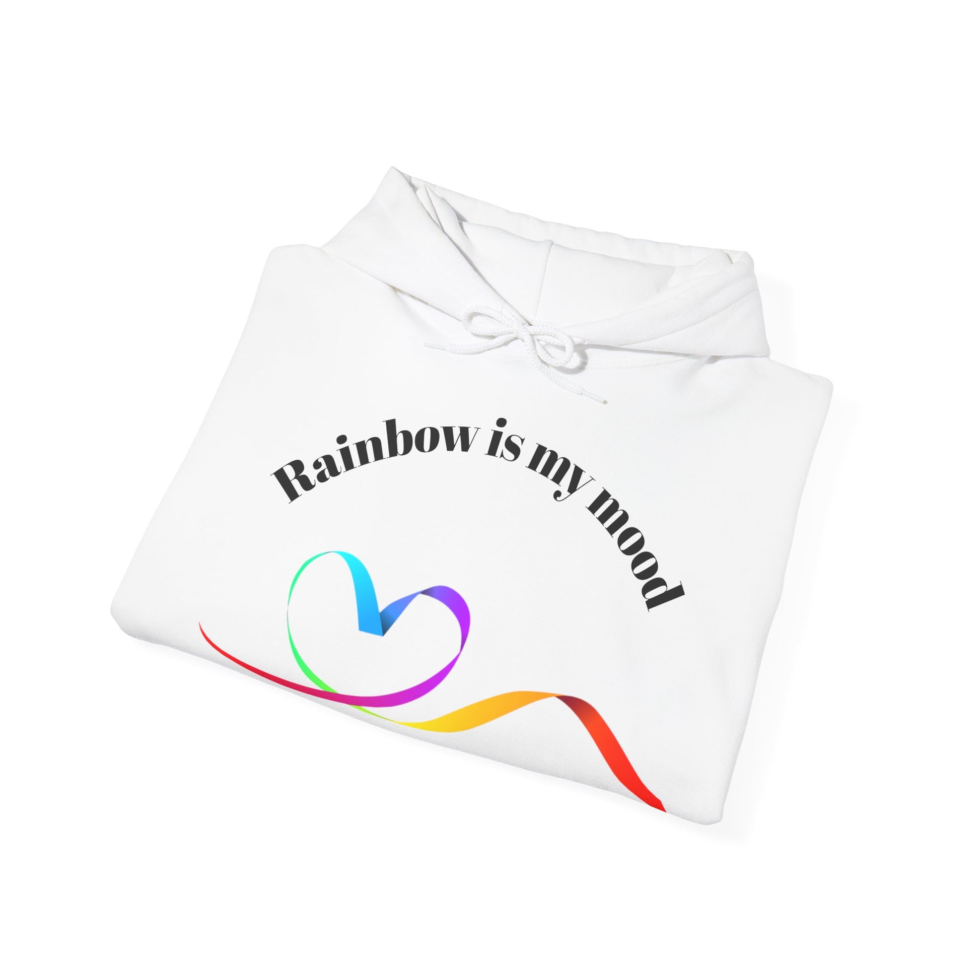 Rainbow Heart Hoodie - Unisex Heavy Blend Sweatshirt, Cozy Gift for Love, Friendship, LGBTQ+ Pride, Casual Wear, Celebratory Apparel