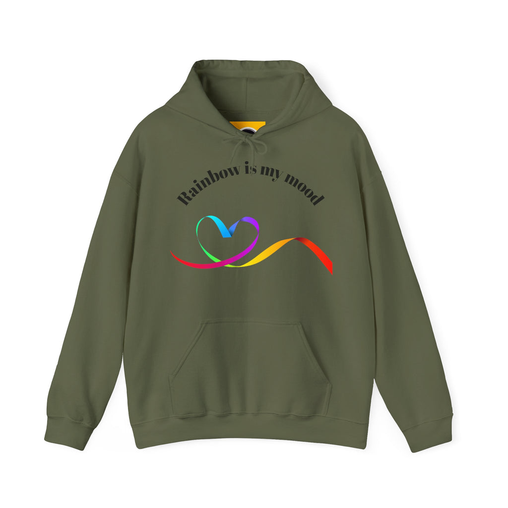 Rainbow Heart Hoodie - Unisex Heavy Blend Sweatshirt, Cozy Gift for Love, Friendship, LGBTQ+ Pride, Casual Wear, Celebratory Apparel