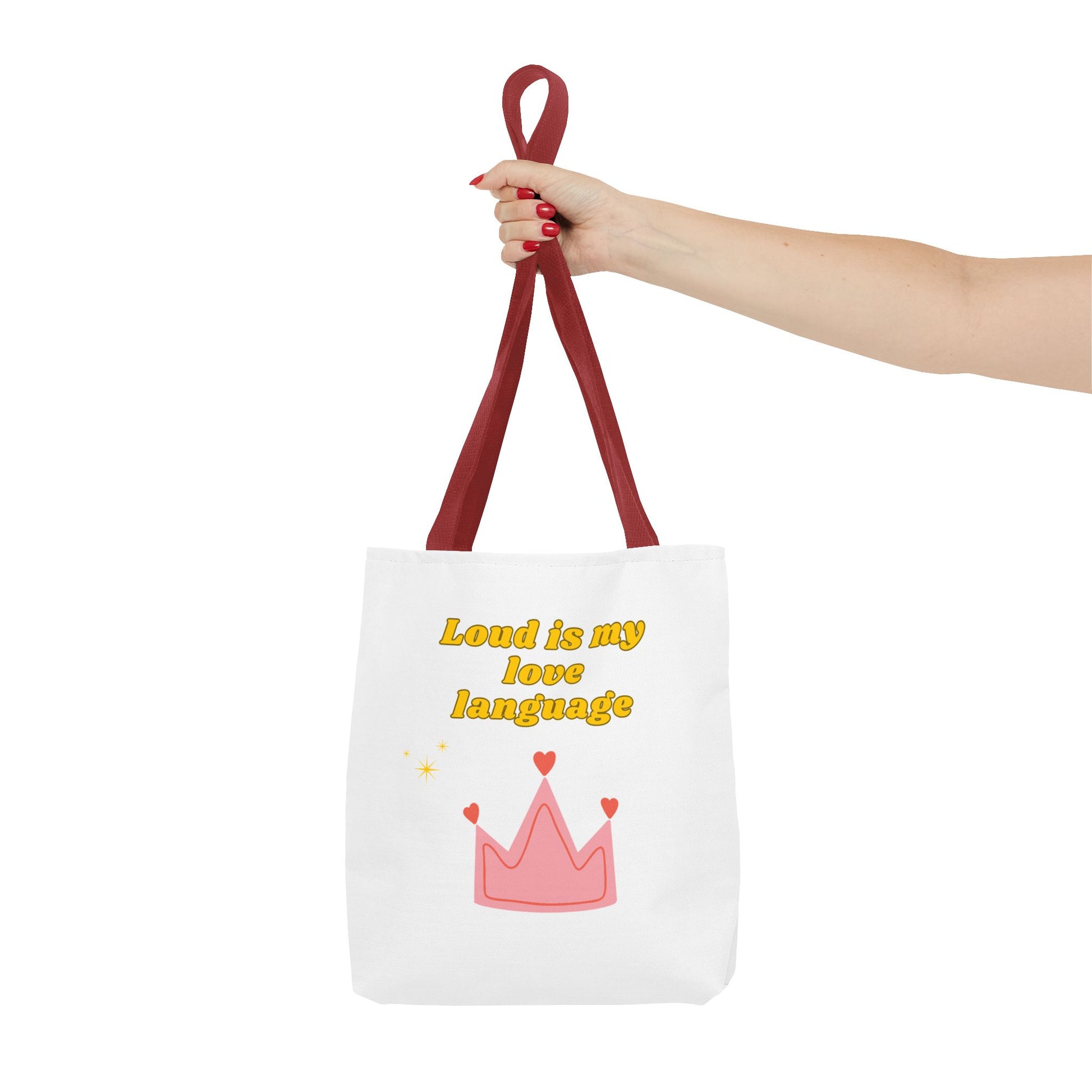 Loud Love Language Tote Bag, Cute Tote, Everyday Bag, Gift for Friends, Eco-Friendly Shopping, Personalized Style