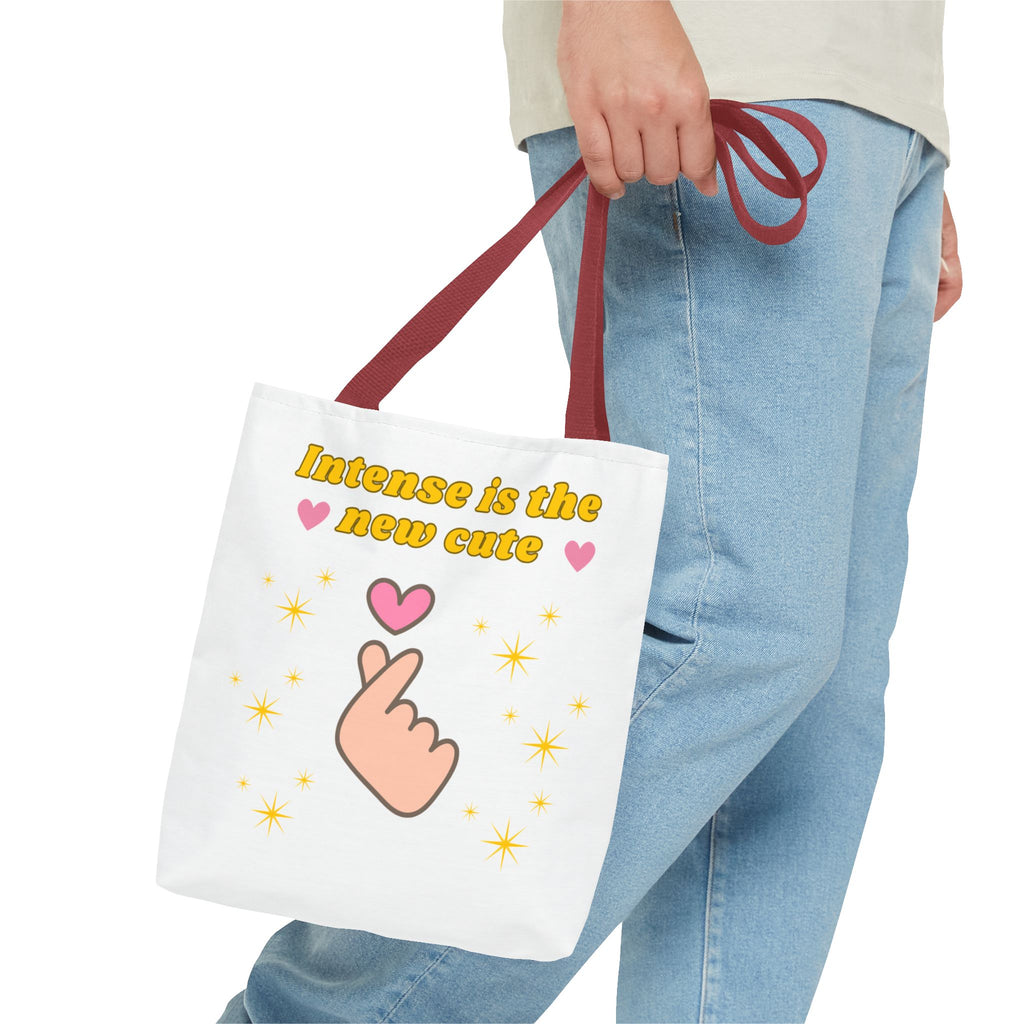 Intense is the New Cute Tote Bag, Cute Shopping Bag, Gift for Friends, Motivational Tote, Stylish Everyday Carrier