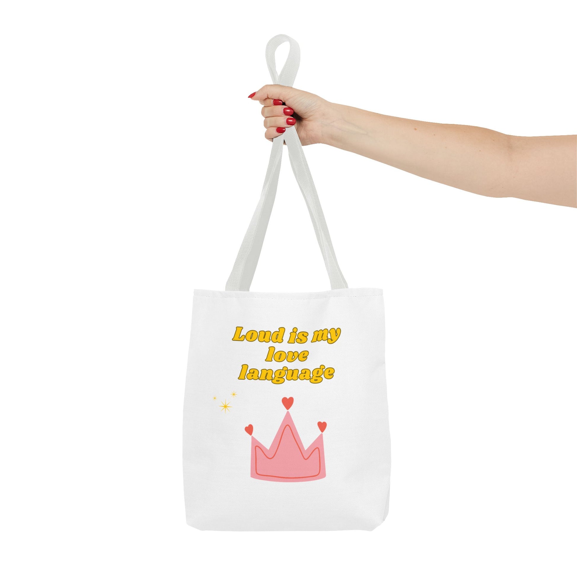 Loud Love Language Tote Bag, Cute Tote, Everyday Bag, Gift for Friends, Eco-Friendly Shopping, Personalized Style