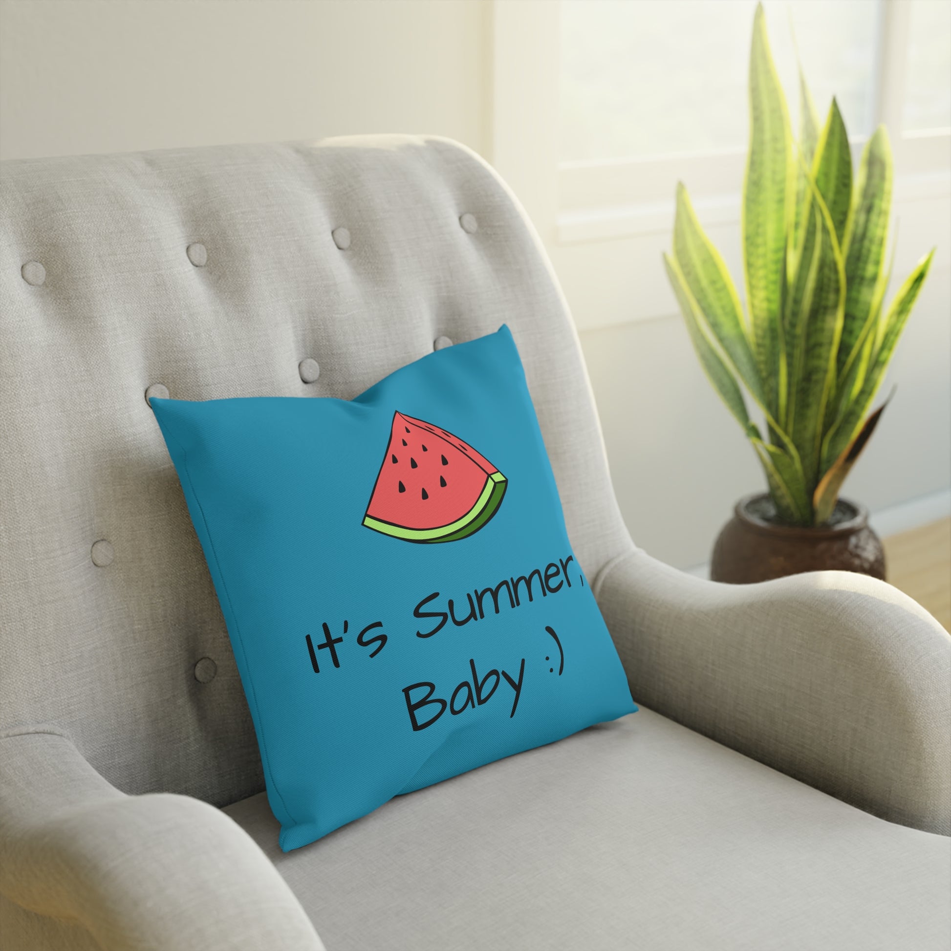 Playful Summer Cushion - Fun Throw Pillow, Summer Decor, Home Accent, Gift for Friends, Beach House Pillow, Colorful Decor