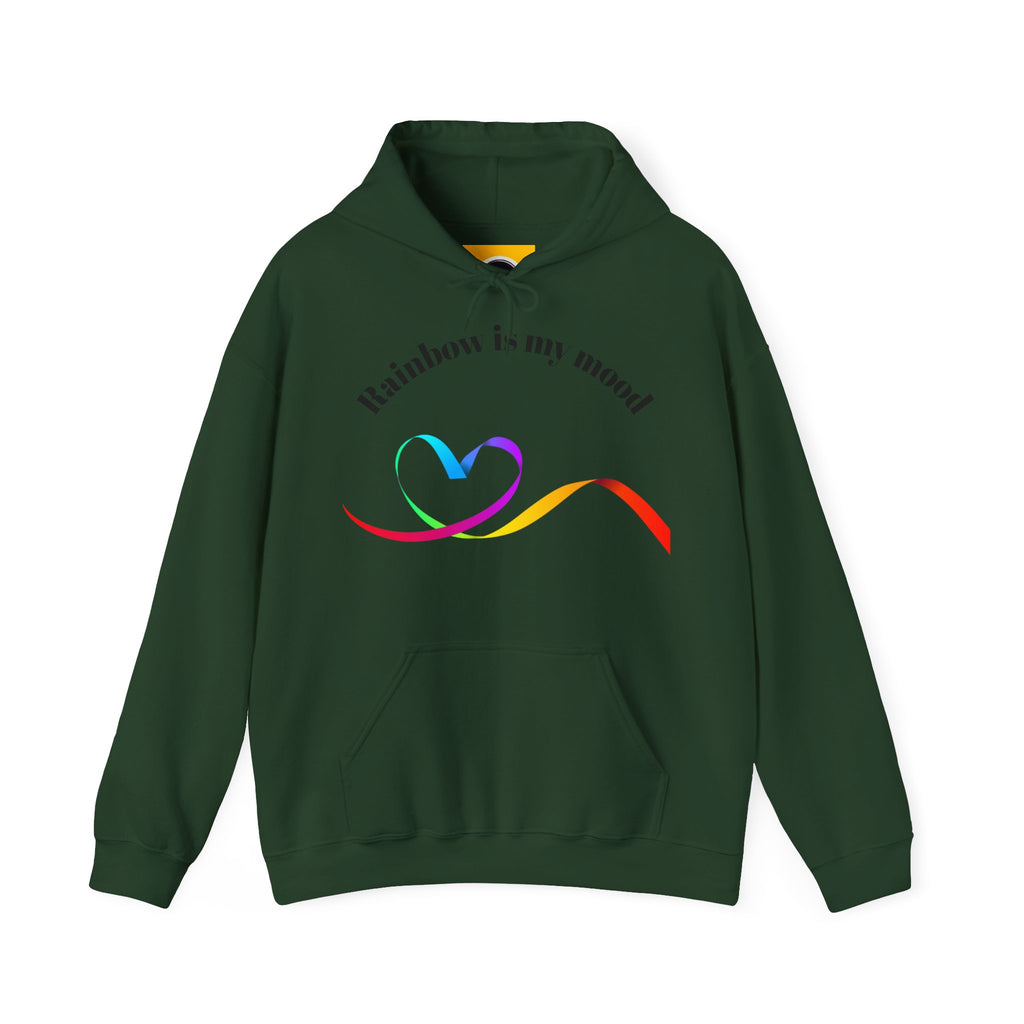 Rainbow Heart Hoodie - Unisex Heavy Blend Sweatshirt, Cozy Gift for Love, Friendship, LGBTQ+ Pride, Casual Wear, Celebratory Apparel