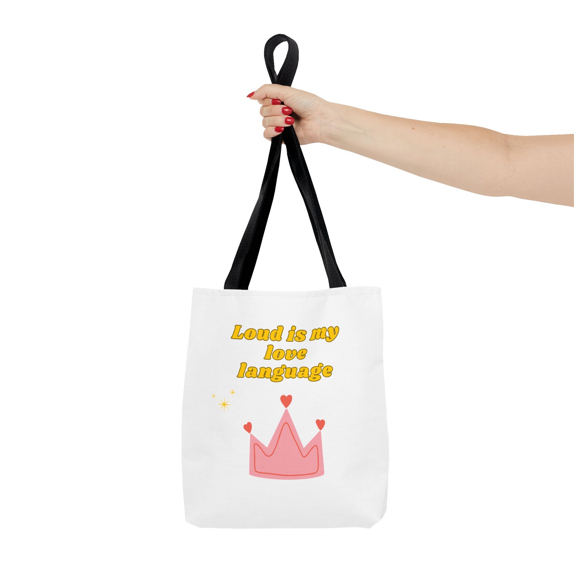 Loud Love Language Tote Bag, Cute Tote, Everyday Bag, Gift for Friends, Eco-Friendly Shopping, Personalized Style
