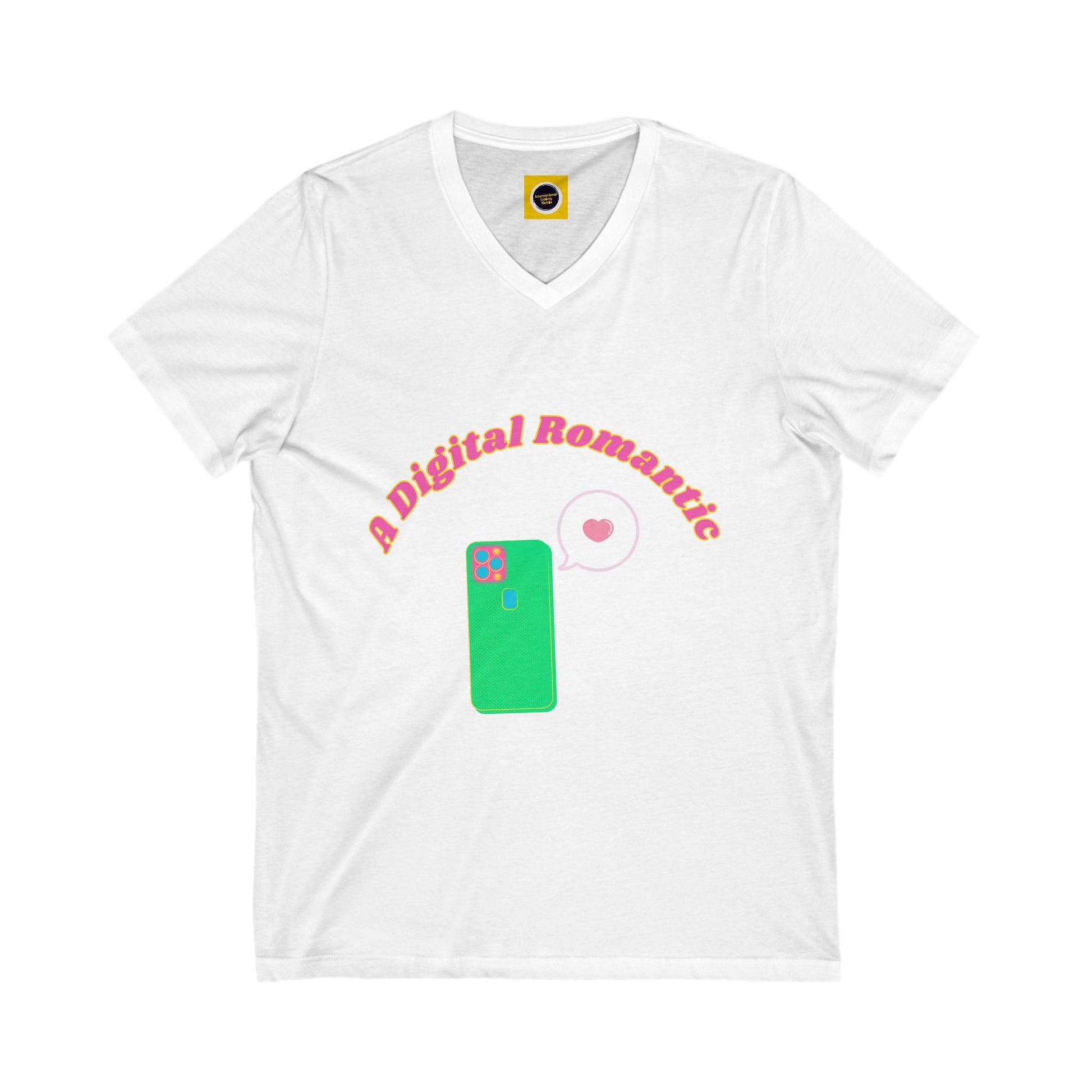 Unisex Digital Romantic V-Neck Tee, Casual T-Shirt for Tech Lovers, Gift for Valentine's Day, Trendy Wear for Social Media [...]
