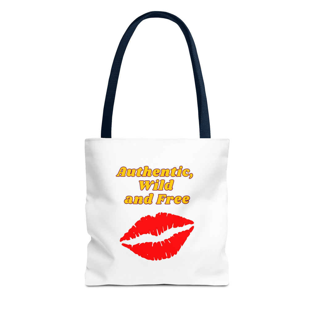 Authentic Wild and Free Tote Bag, Kiss Print Shopper, Fashionable Carryall, Gift for Her, Eco-Friendly Bag, Summer Essential