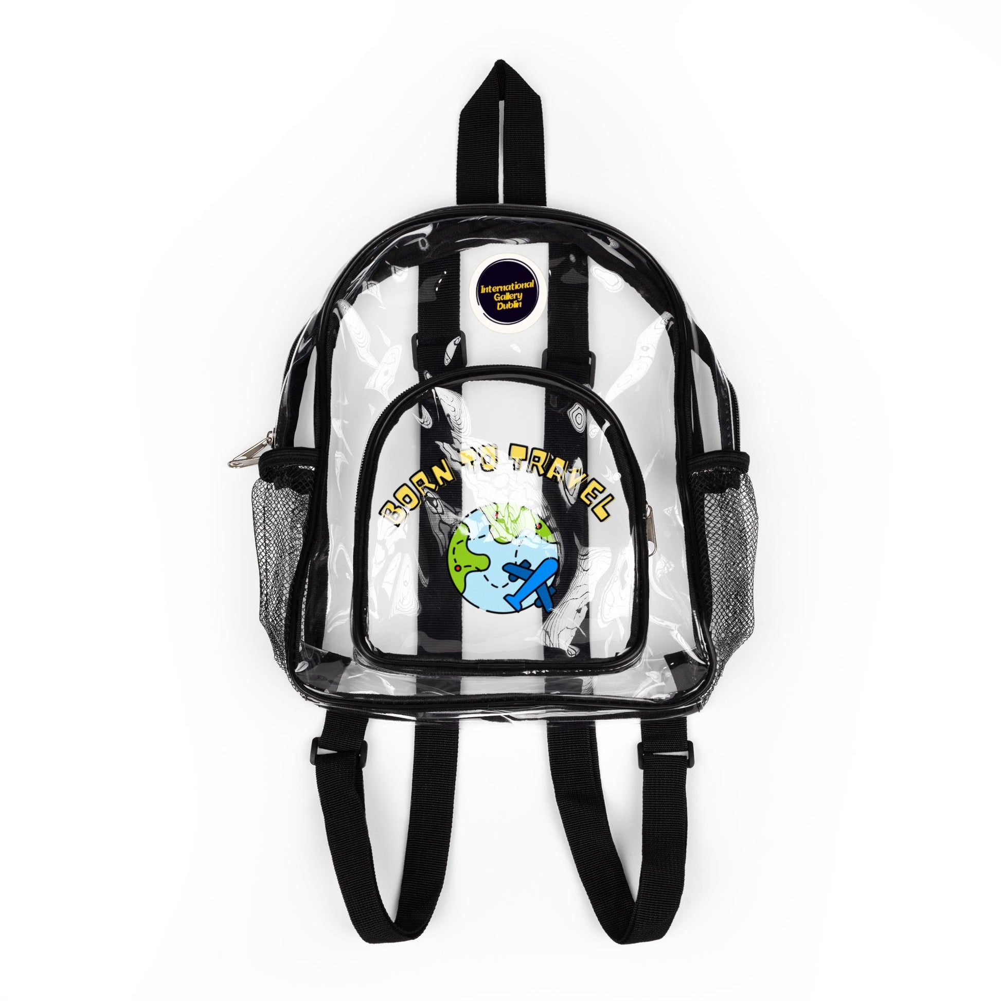 Born to travel, Clear Stadium Backpack, Transparent Bag, Game Day Essentials, Concert Ready, Festival Gear, Stylish & Functional