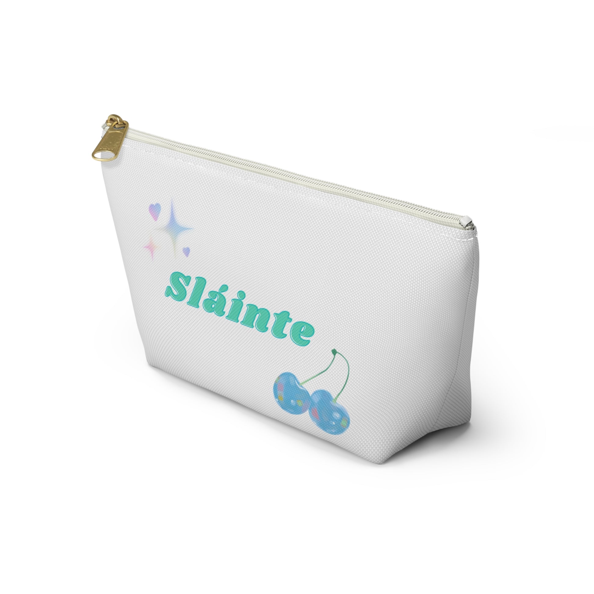Sláinte, Cheers in Irish,  Cherry Design Accessory Pouch, Cute Cosmetic Bag, Travel Organizer, Birthday Gift, Irish Celebration, Stylish Storage