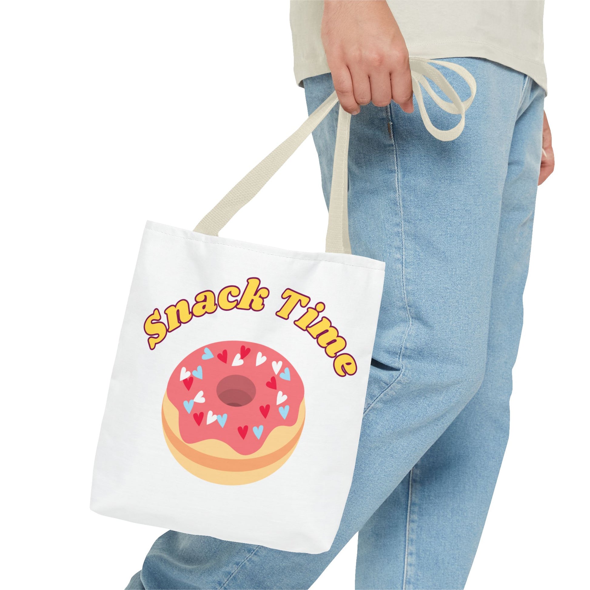 Snack Time Tote Bag, Fun Shopping Bag, Casual Carryall, Gift for Food Lovers, Cute Grocery Tote