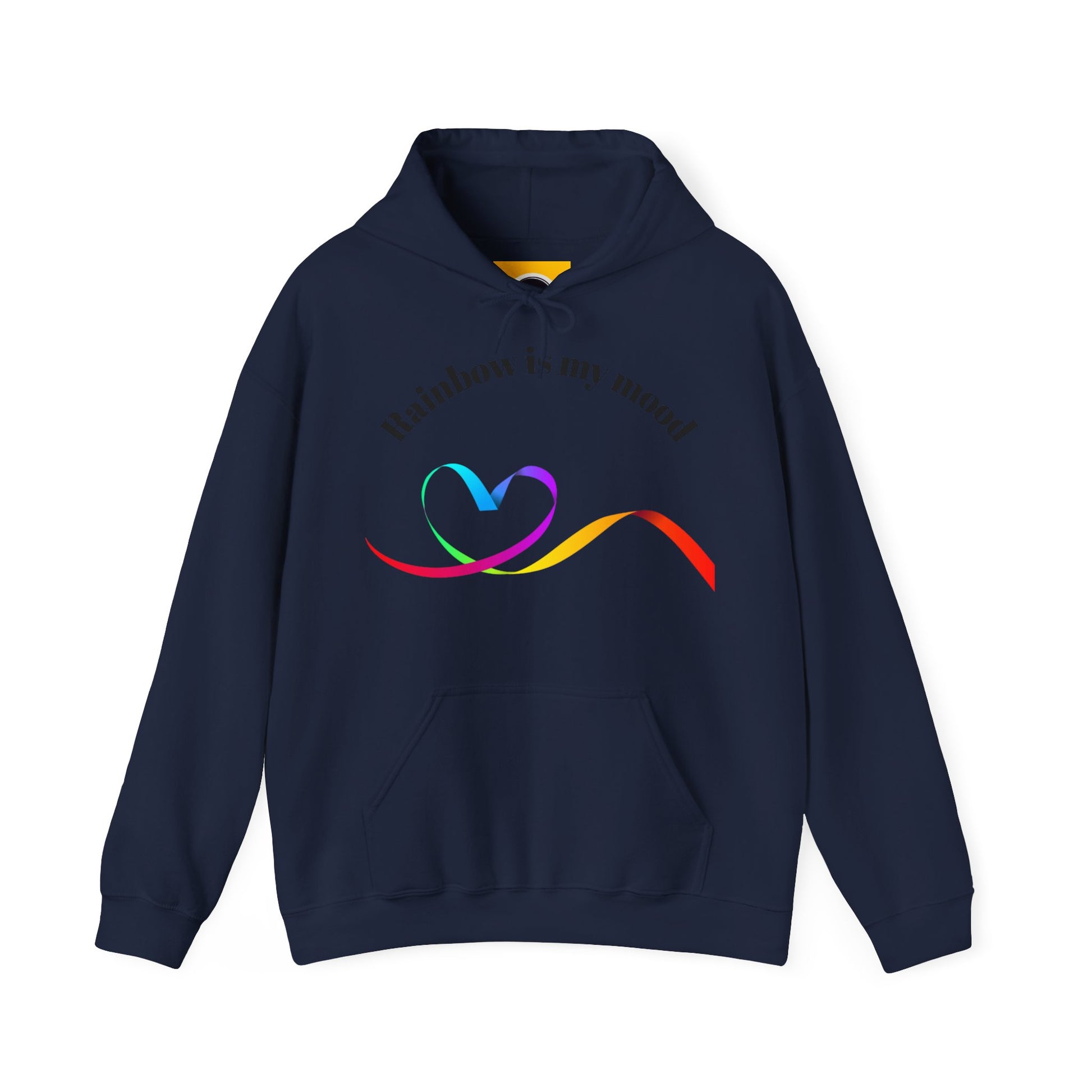 Rainbow Heart Hoodie - Unisex Heavy Blend Sweatshirt, Cozy Gift for Love, Friendship, LGBTQ+ Pride, Casual Wear, Celebratory Apparel
