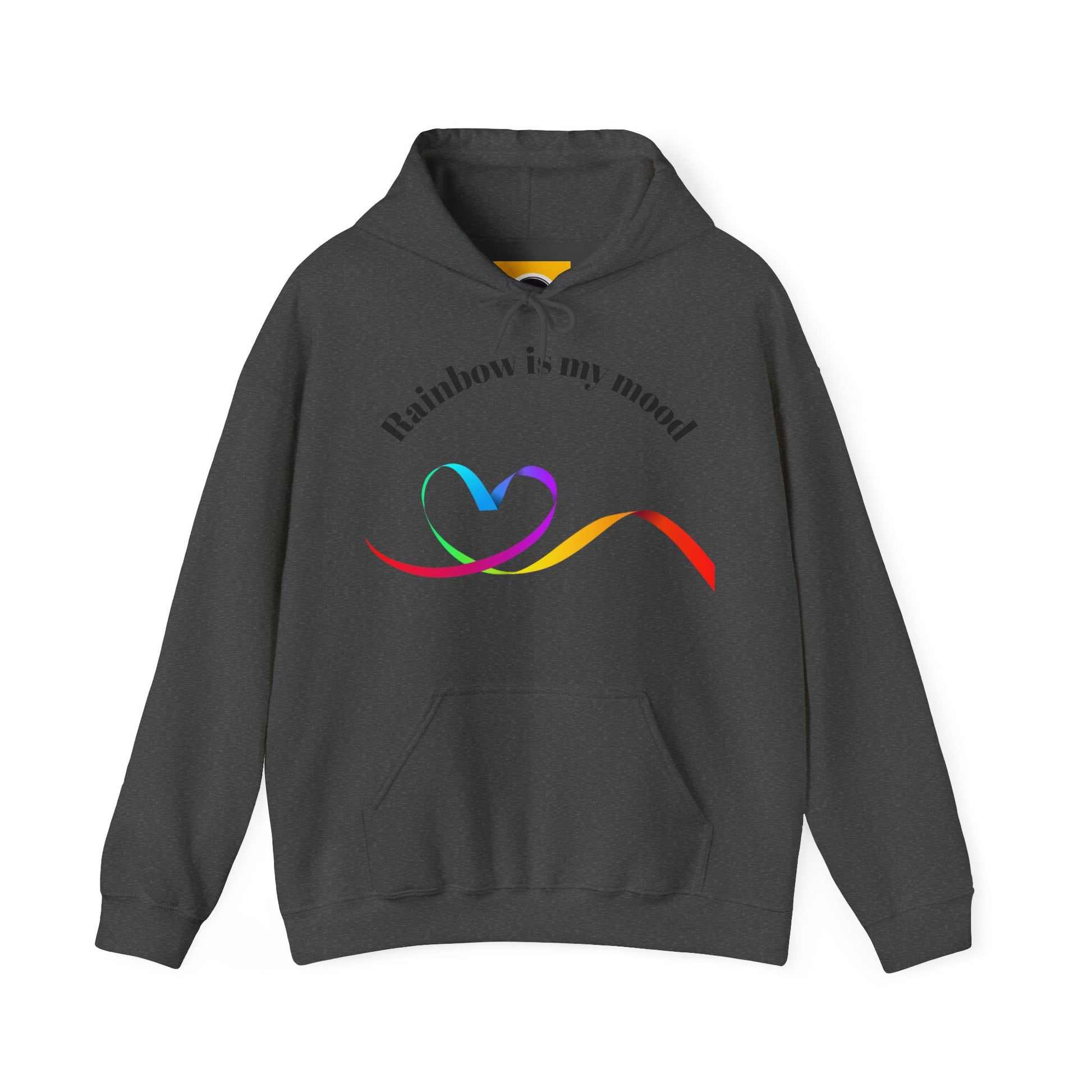 Rainbow Heart Hoodie - Unisex Heavy Blend Sweatshirt, Cozy Gift for Love, Friendship, LGBTQ+ Pride, Casual Wear, Celebratory Apparel