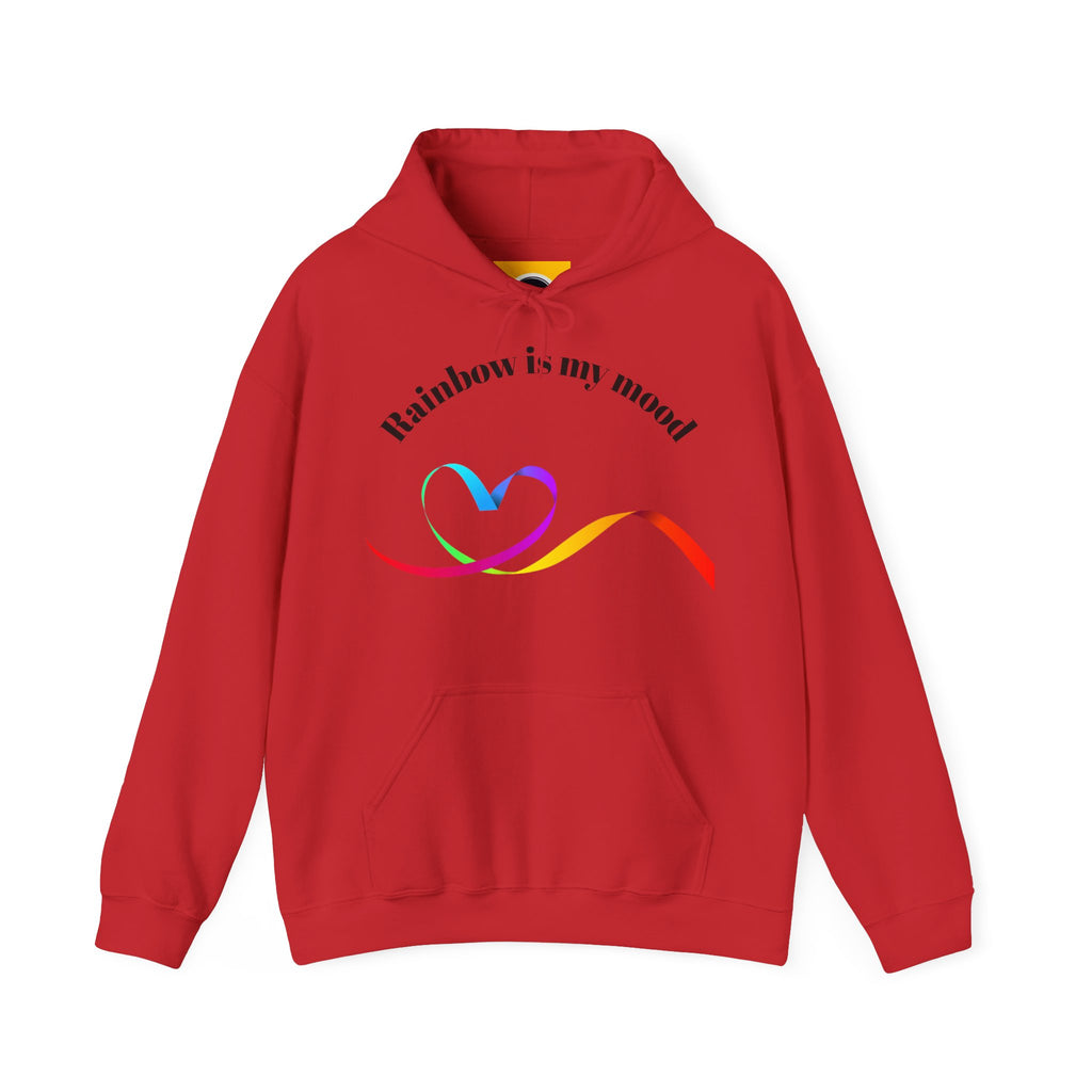 Rainbow Heart Hoodie - Unisex Heavy Blend Sweatshirt, Cozy Gift for Love, Friendship, LGBTQ+ Pride, Casual Wear, Celebratory Apparel