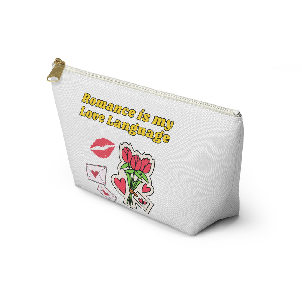 Romantic Accessory Pouch, Love Language Makeup Bag, Valentine Gift, Cute Pouch for Her, Personalized Love Pouch