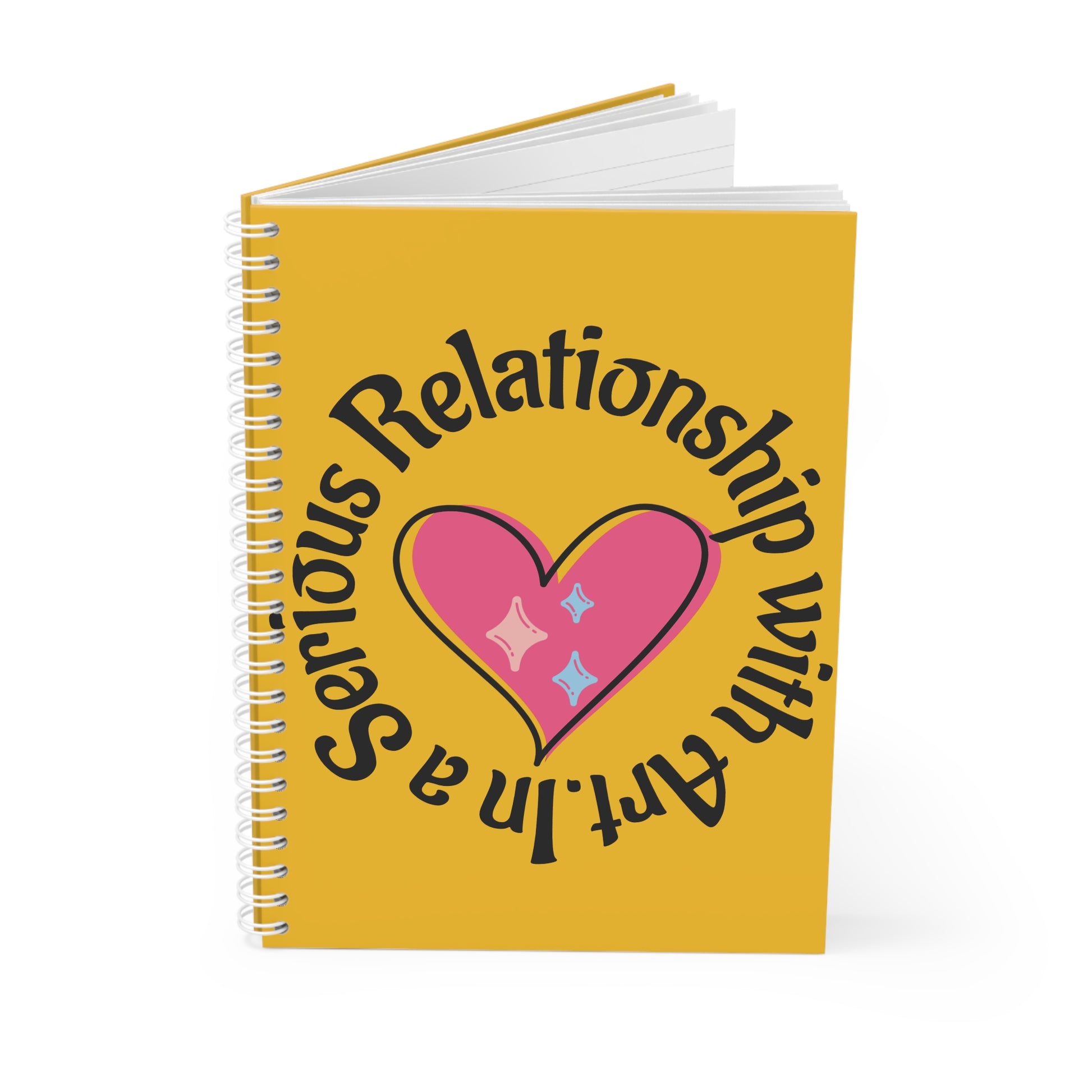 Serious Relationship Spiral Notebook, Cute Journal, Gift for Friends, School Supplies, Heart Design, Inspirational Notepad