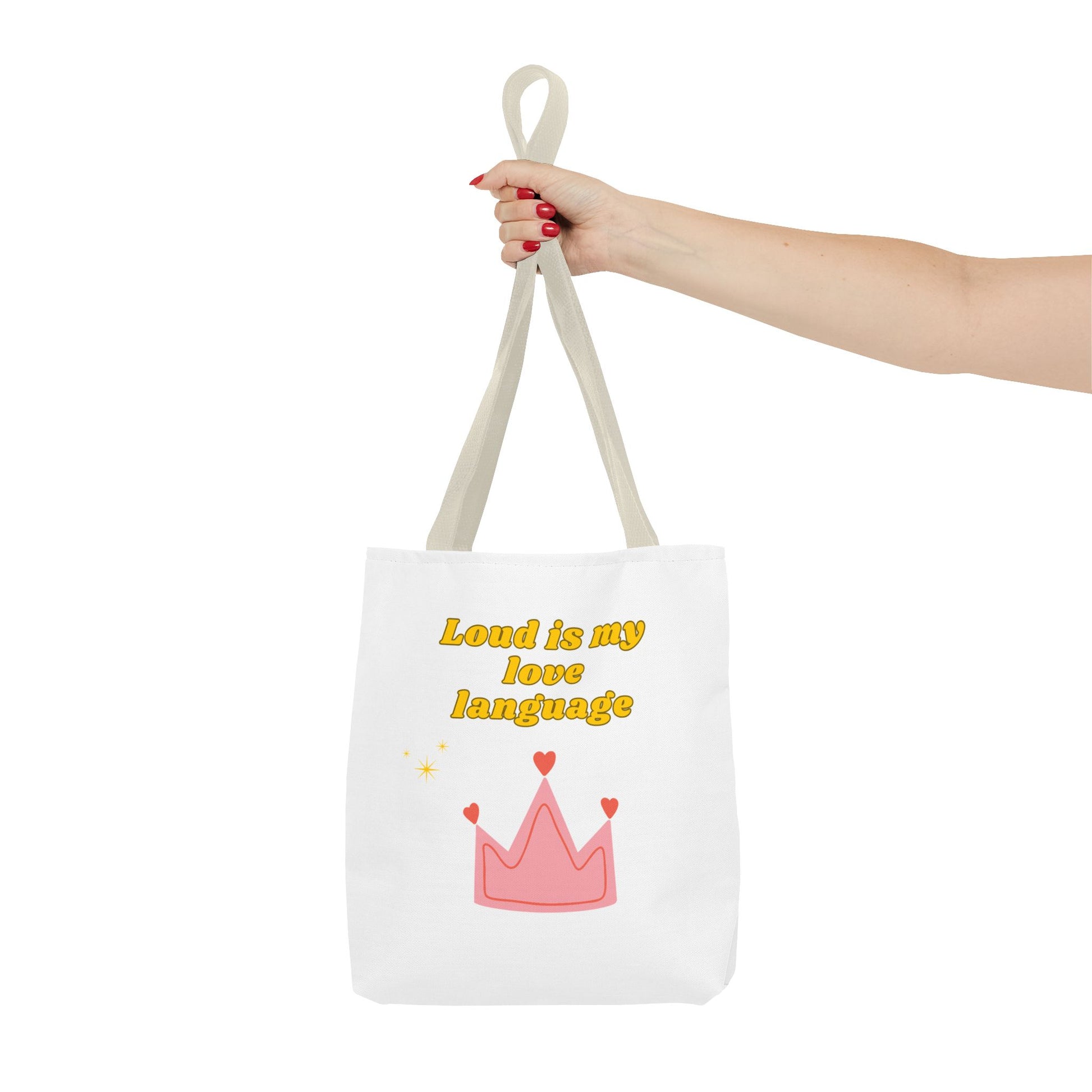 Loud Love Language Tote Bag, Cute Tote, Everyday Bag, Gift for Friends, Eco-Friendly Shopping, Personalized Style