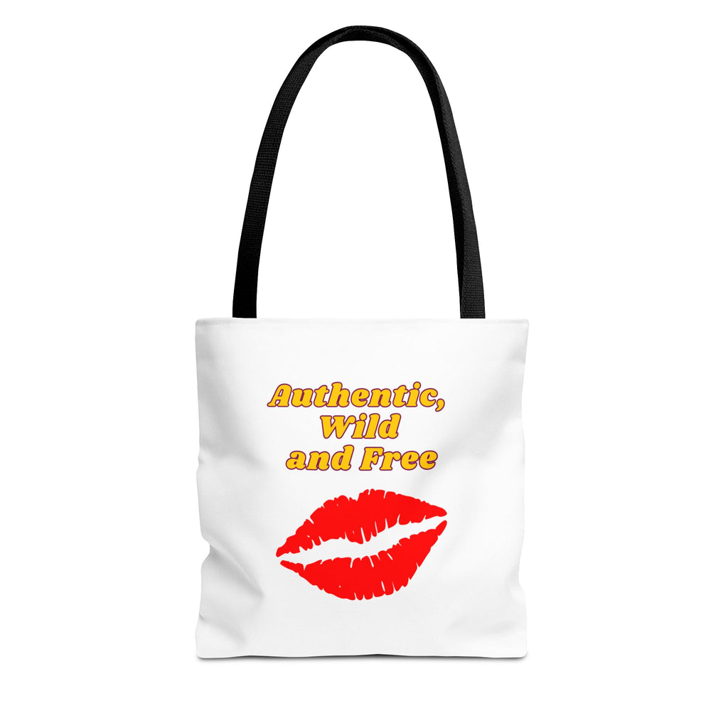 Authentic Wild and Free Tote Bag, Kiss Print Shopper, Fashionable Carryall, Gift for Her, Eco-Friendly Bag, Summer Essential
