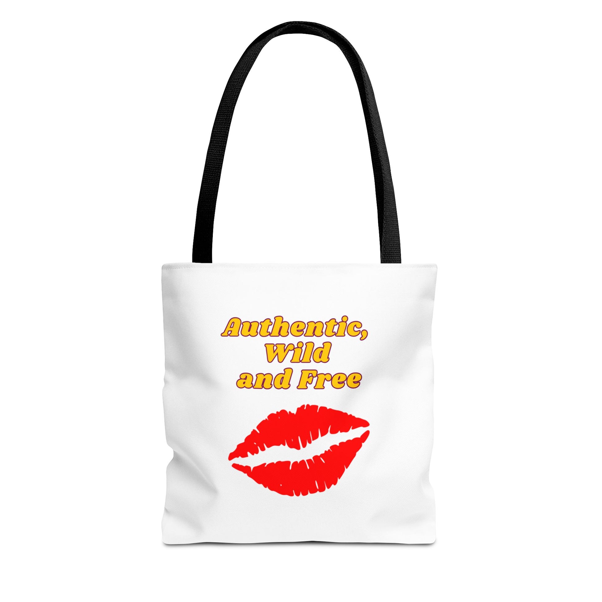 Authentic Wild and Free Tote Bag, Kiss Print Shopper, Fashionable Carryall, Gift for Her, Eco-Friendly Bag, Summer Essential