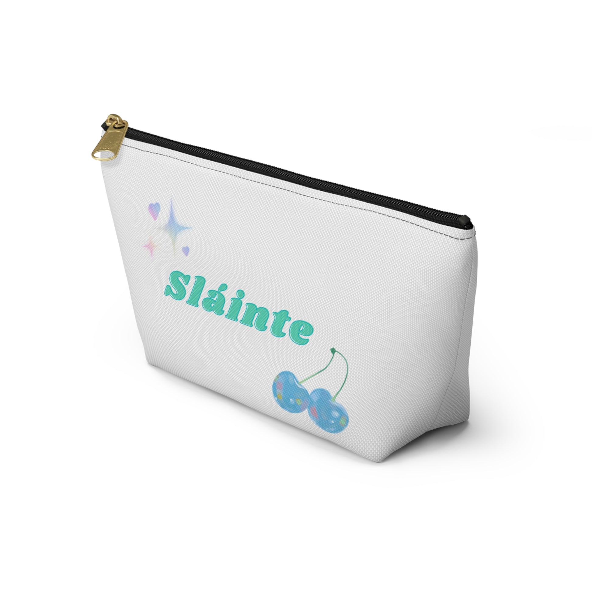 Sláinte, Cheers in Irish,  Cherry Design Accessory Pouch, Cute Cosmetic Bag, Travel Organizer, Birthday Gift, Irish Celebration, Stylish Storage
