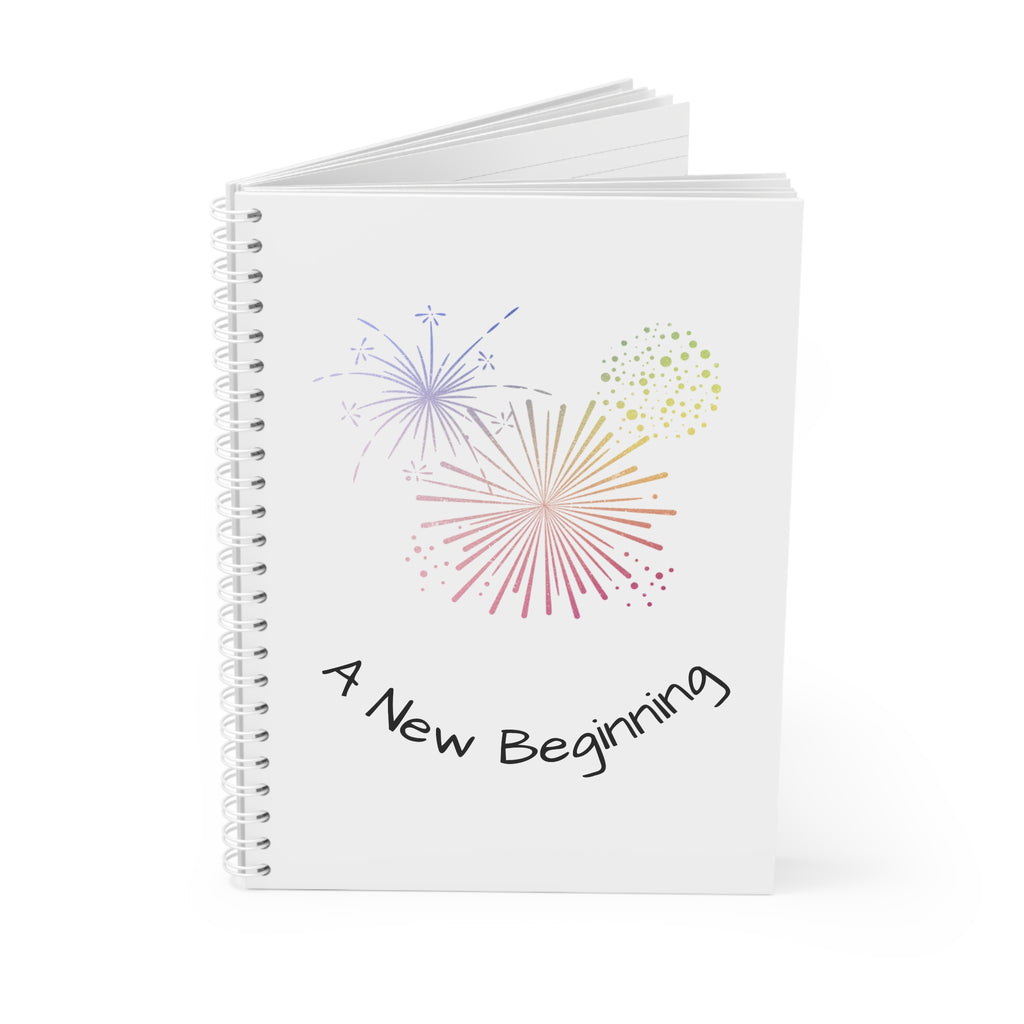 Inspirational Spiral Notebook with 'A New Beginning' Design, Journaling, Gift for Students, Daily Planner, Self-Care, New Year