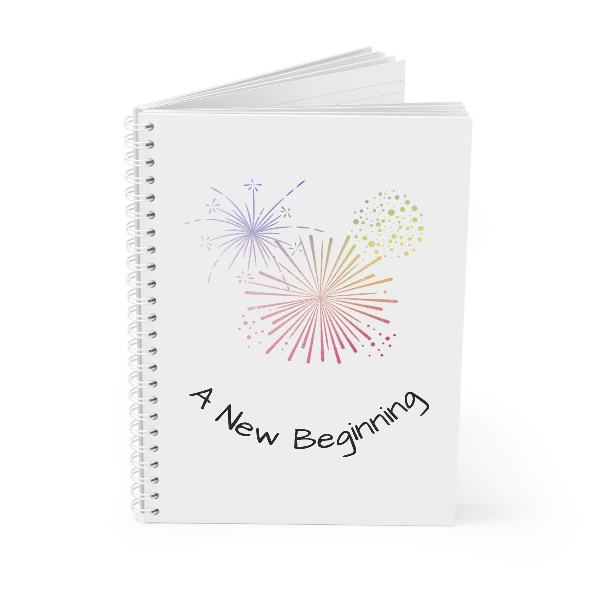 Inspirational Spiral Notebook with 'A New Beginning' Design, Journaling, Gift for Students, Daily Planner, Self-Care, New Year