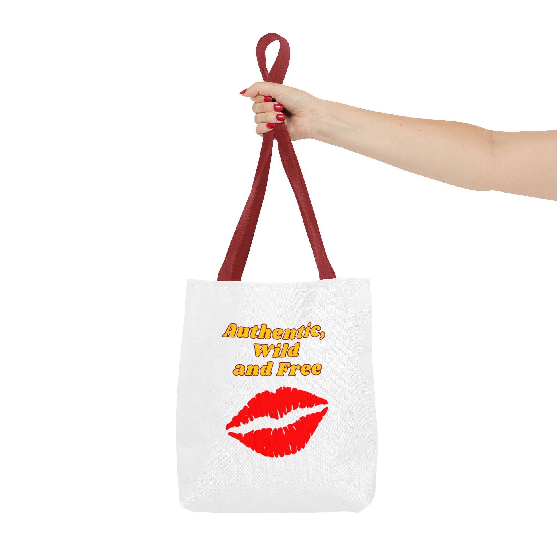 Authentic Wild and Free Tote Bag, Kiss Print Shopper, Fashionable Carryall, Gift for Her, Eco-Friendly Bag, Summer Essential