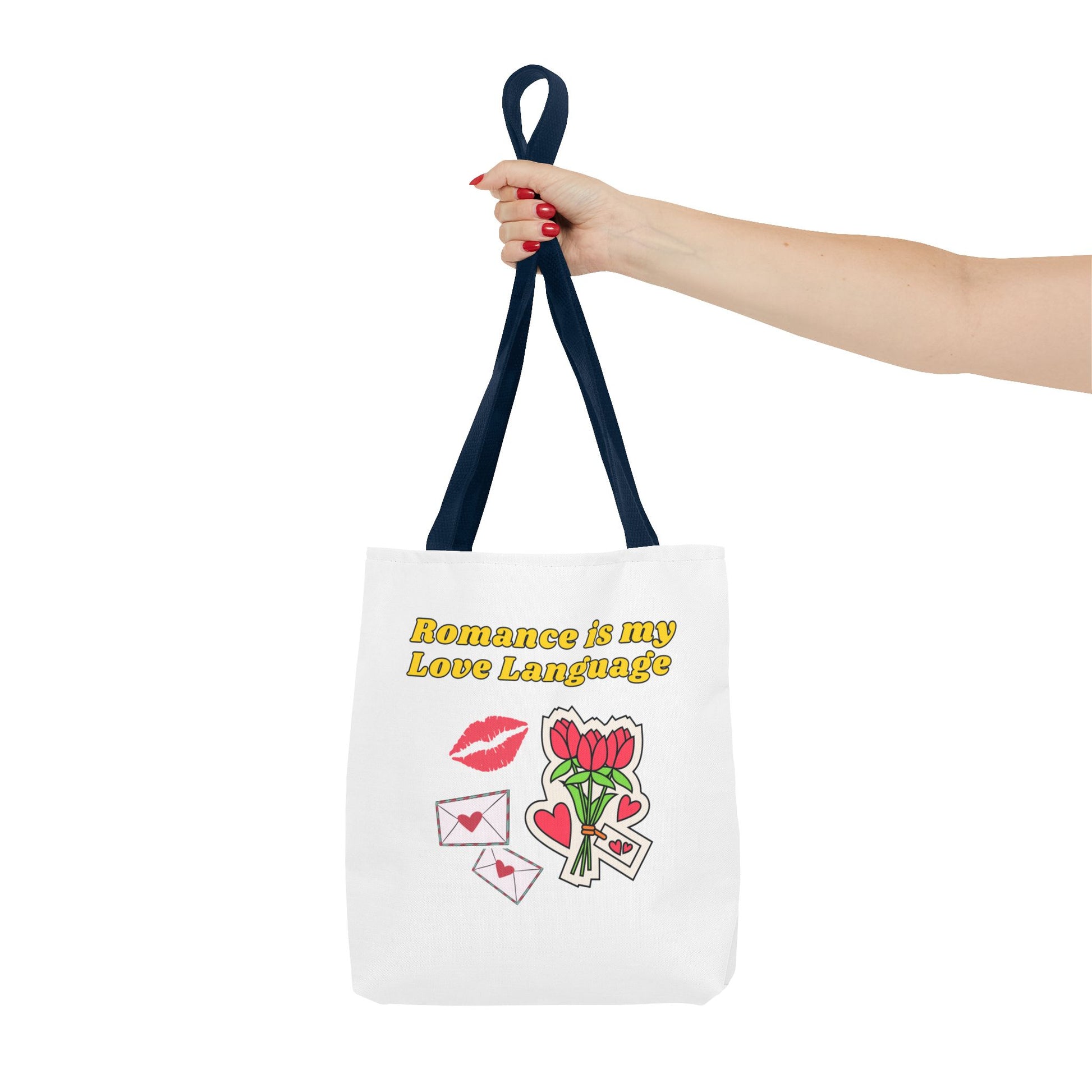 Romantic Tote Bag, Love Language Gift, Cute Reusable Shopping Bag, Valentine's Day Essentials, Gifts for Her, Floral Design Tote