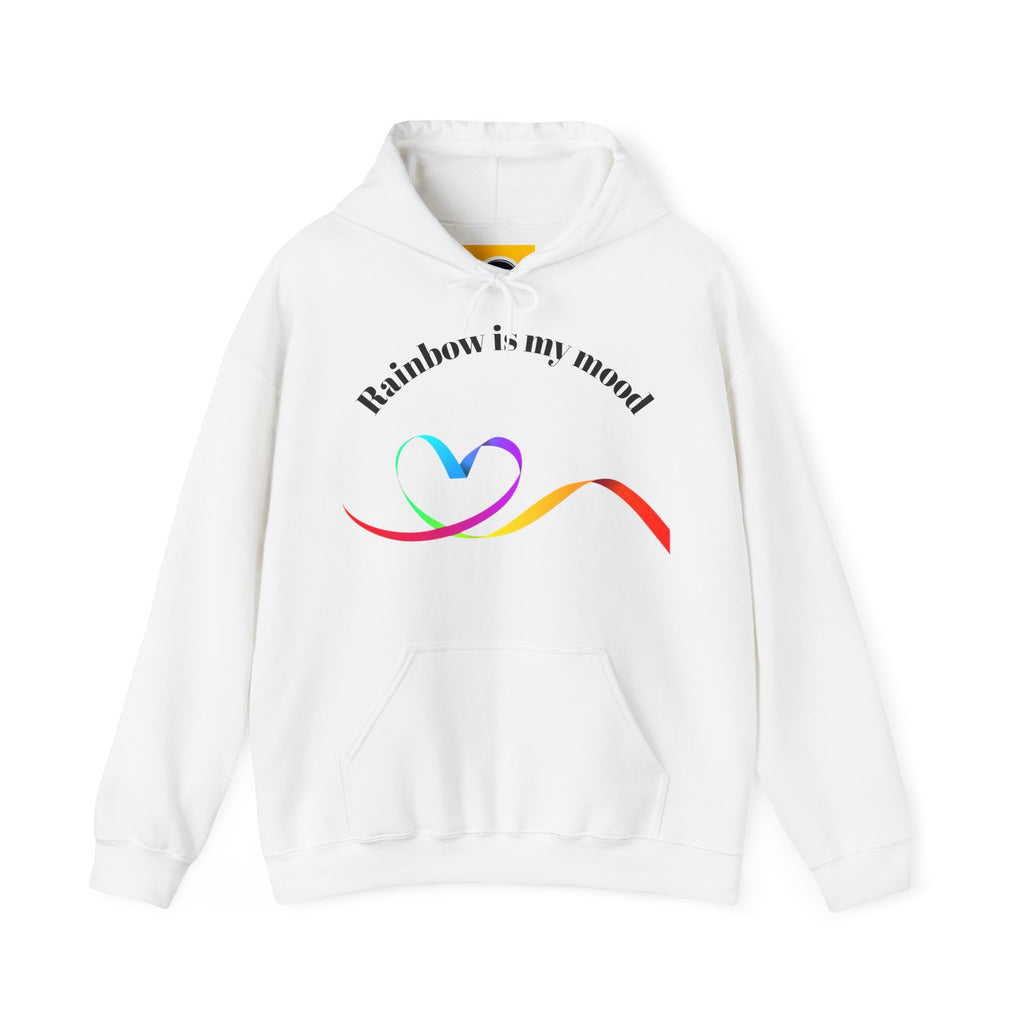 Rainbow Heart Hoodie - Unisex Heavy Blend Sweatshirt, Cozy Gift for Love, Friendship, LGBTQ+ Pride, Casual Wear, Celebratory Apparel