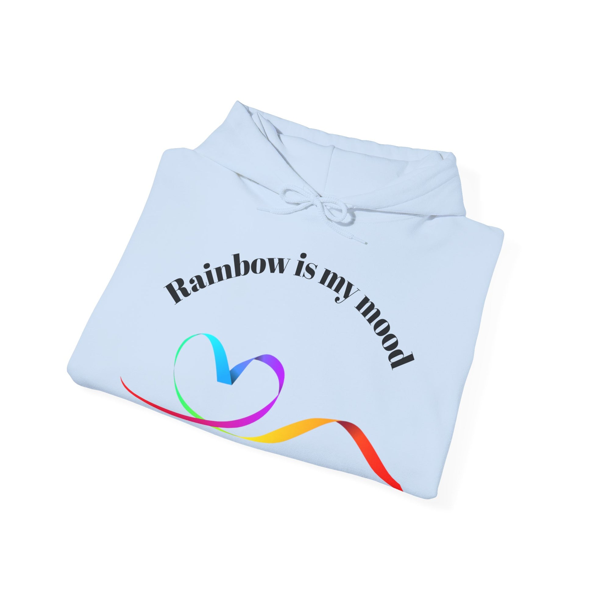 Rainbow Heart Hoodie - Unisex Heavy Blend Sweatshirt, Cozy Gift for Love, Friendship, LGBTQ+ Pride, Casual Wear, Celebratory Apparel