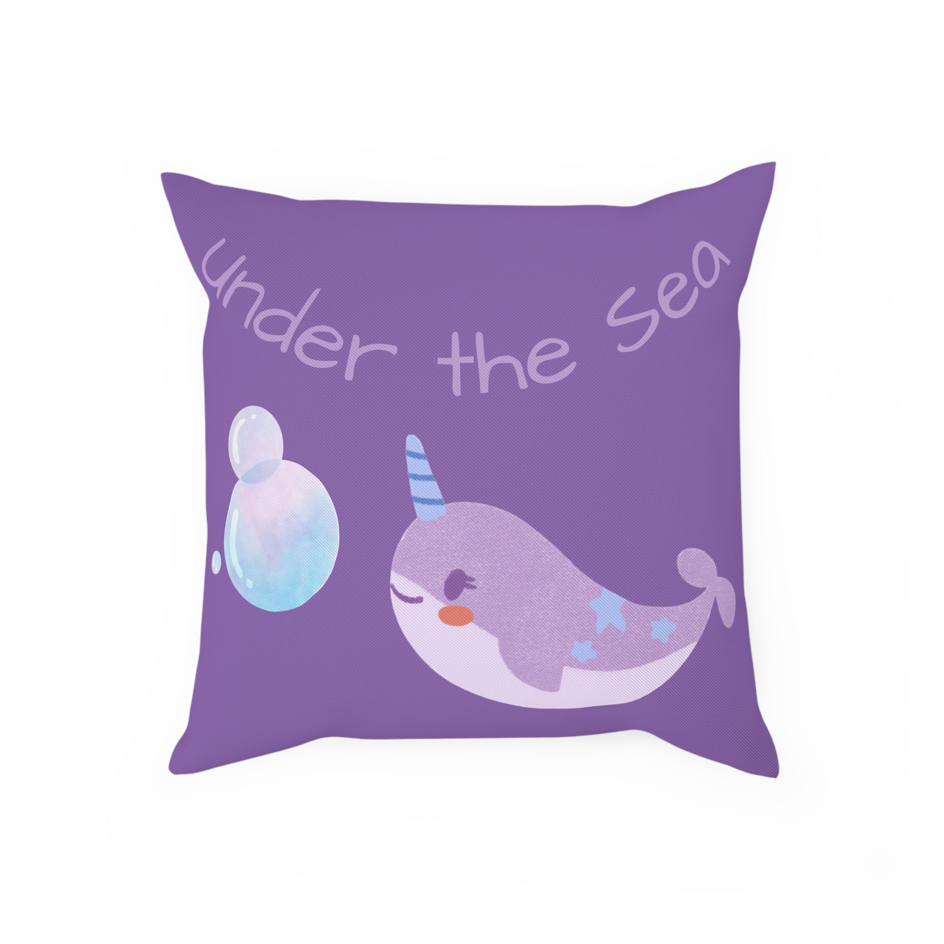 Cute Narwhal Pillow, Under the Sea Cushion, Kids Room Decor, Ocean Theme Gift, Playroom Cushion, Nautical Baby Shower