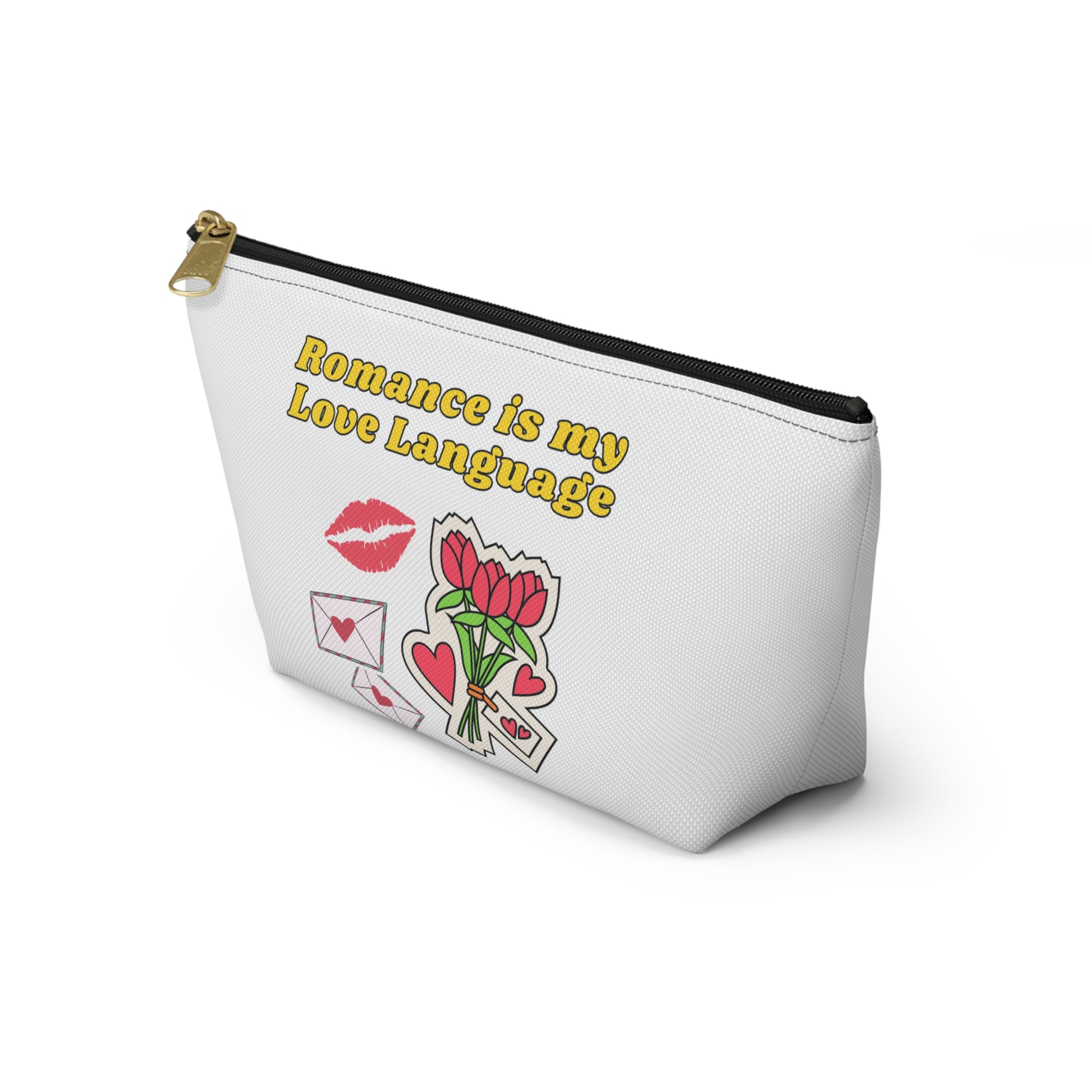 Romantic Accessory Pouch, Love Language Makeup Bag, Valentine Gift, Cute Pouch for Her, Personalized Love Pouch