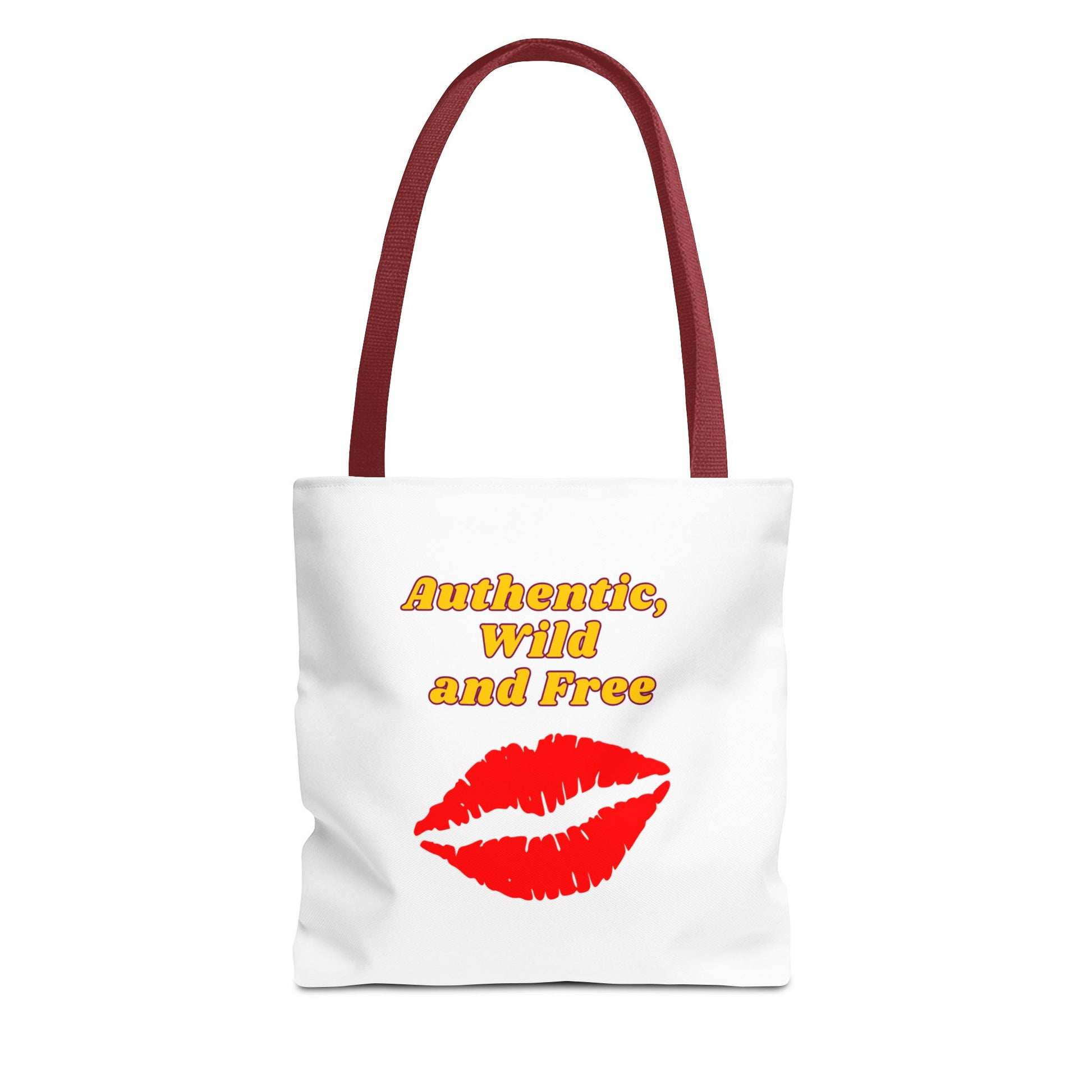 Authentic Wild and Free Tote Bag, Kiss Print Shopper, Fashionable Carryall, Gift for Her, Eco-Friendly Bag, Summer Essential