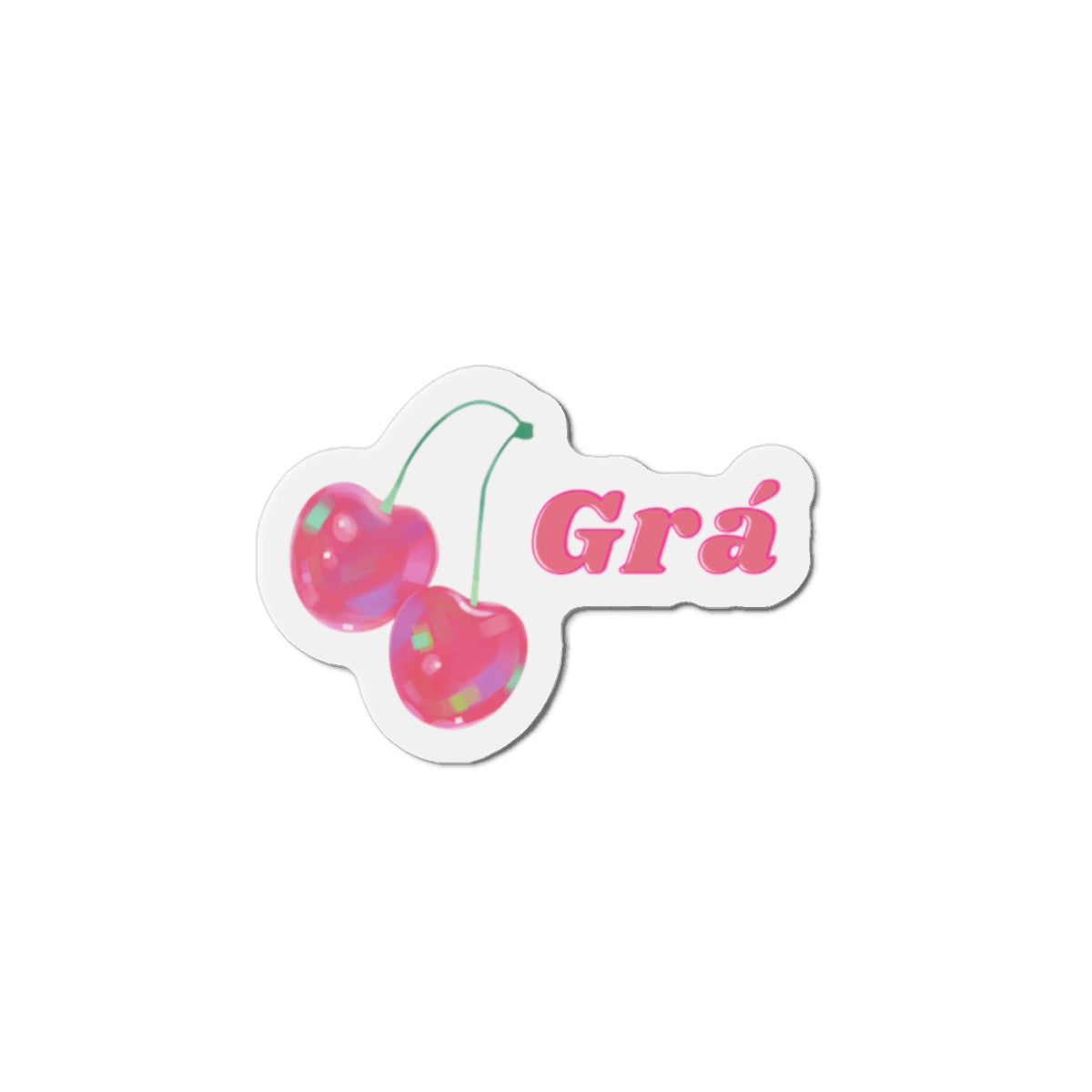 Gra, love in Irish, Cherry Grá Die-Cut Magnet, Cute Kitchen Decor, Gift for Friends, Home Office Essentials, Fun Refrigerator Magnet