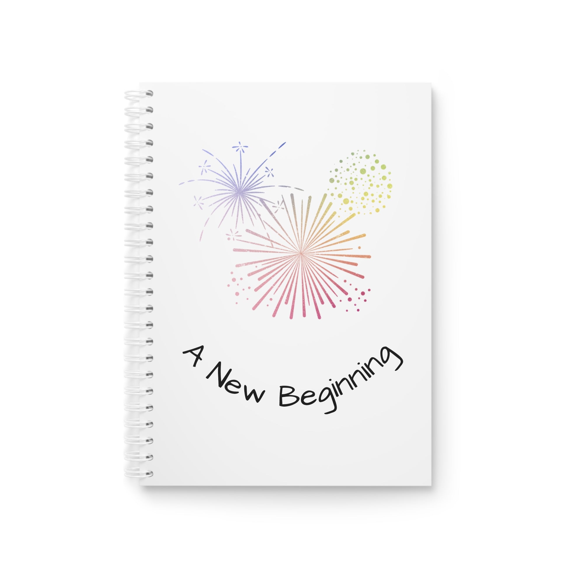 Inspirational Spiral Notebook with 'A New Beginning' Design, Journaling, Gift for Students, Daily Planner, Self-Care, New Year