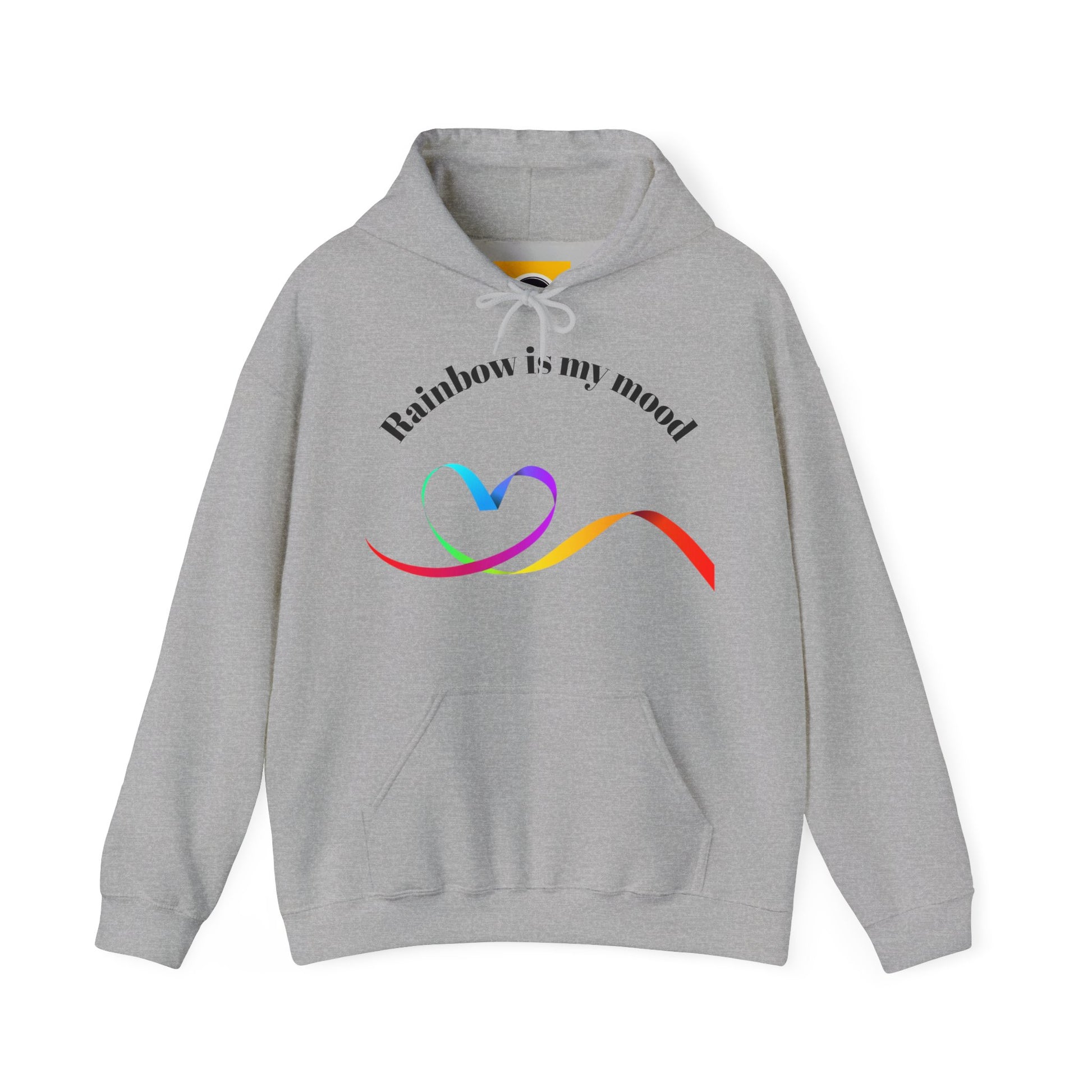 Rainbow Heart Hoodie - Unisex Heavy Blend Sweatshirt, Cozy Gift for Love, Friendship, LGBTQ+ Pride, Casual Wear, Celebratory Apparel