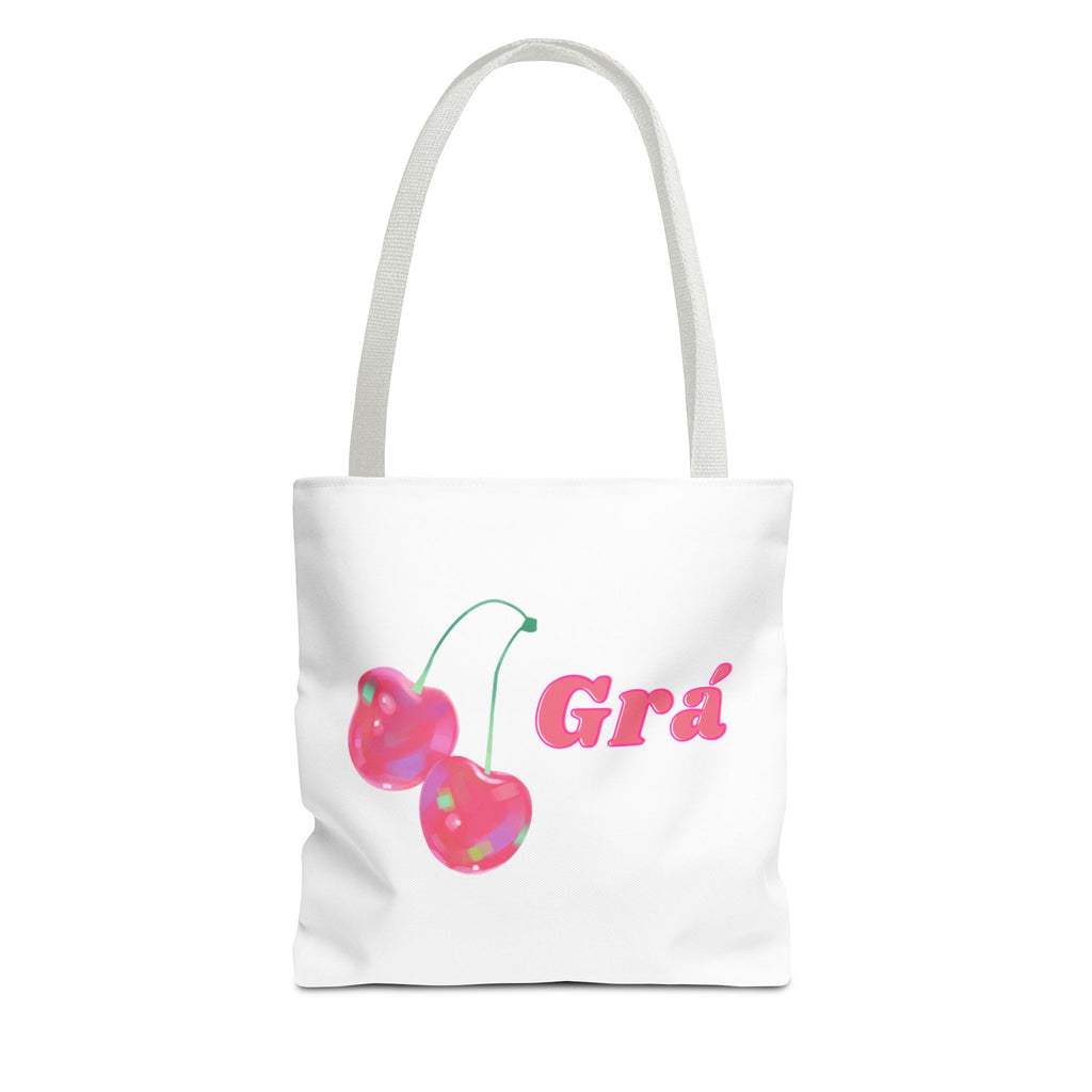Cute Cherry Grá Tote Bag, Stylish Shopping Bag, Reusable Grocery Tote, Eco-Friendly Carryall, Gift for Friend, Summer Accessory