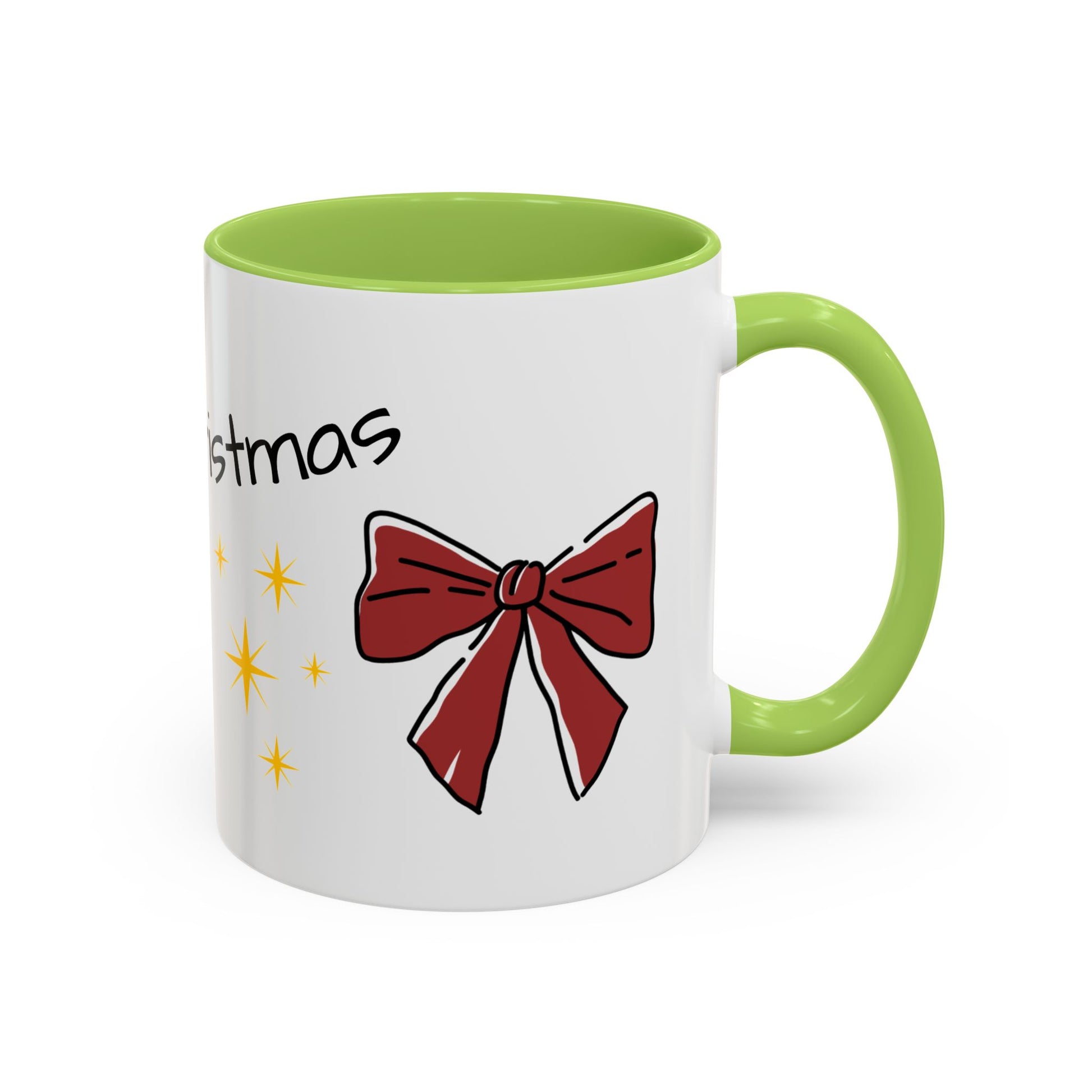 Festive Christmas Coffee Mug, Holiday Beverage Cup, Gift for Coffee Lovers, Merry Christmas Mug, Cute Bow Design