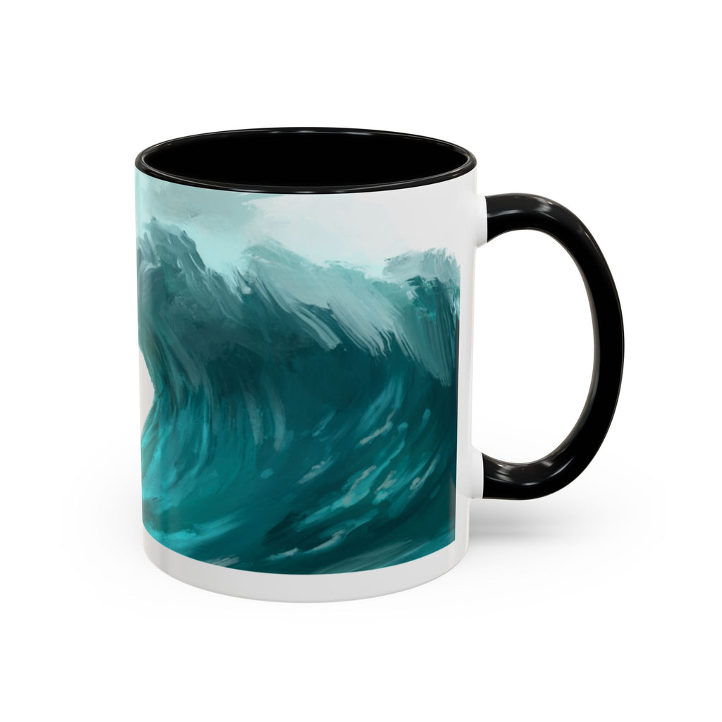 Ocean Wave Coffee Mug - Inspirational Drinkware, Gift for Surfers, Unique Beach Decor, Motivational Quote Mug