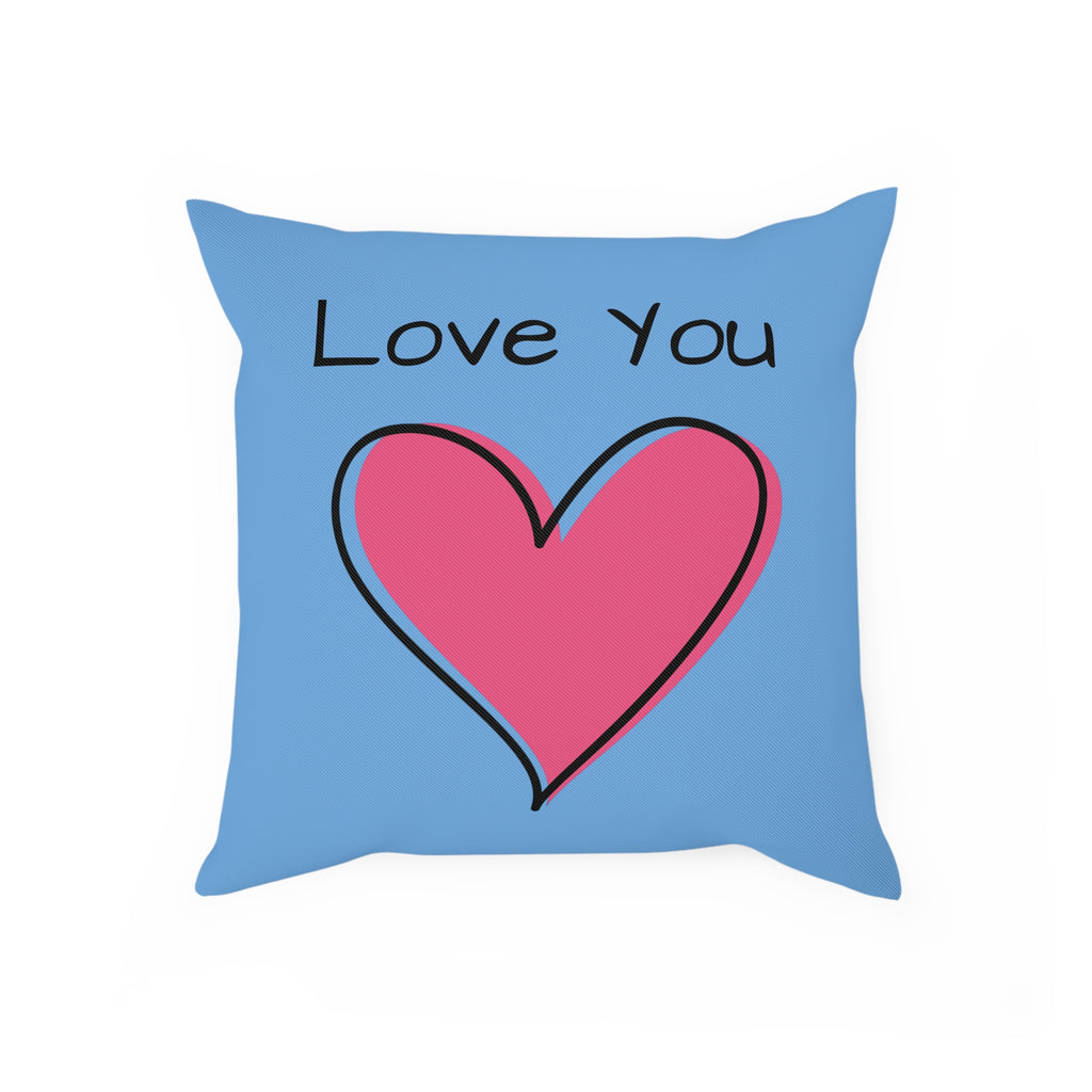 Love You Heart Cushion - Cozy Home Decor, Valentine's Gift, Cute Throw Pillow, Bedroom Accent, Heartfelt Expression