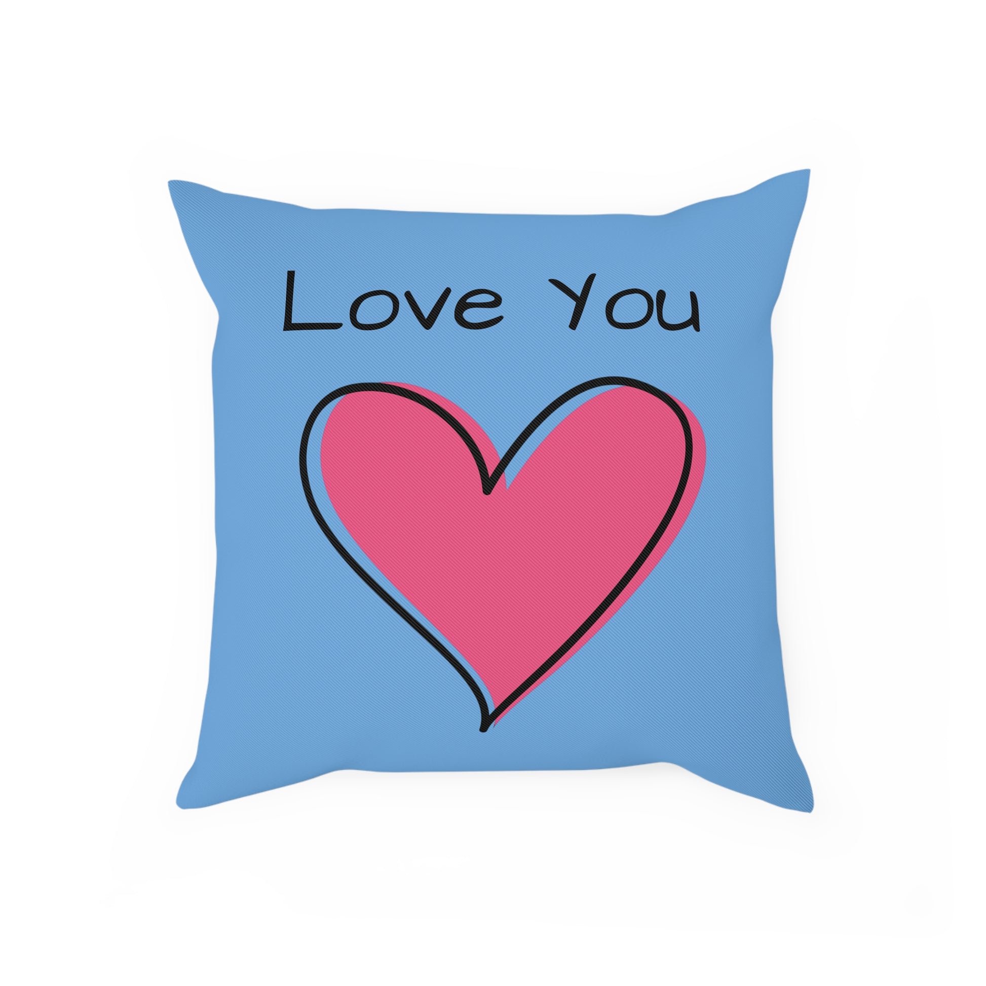Love You Heart Cushion - Cozy Home Decor, Valentine's Gift, Cute Throw Pillow, Bedroom Accent, Heartfelt Expression