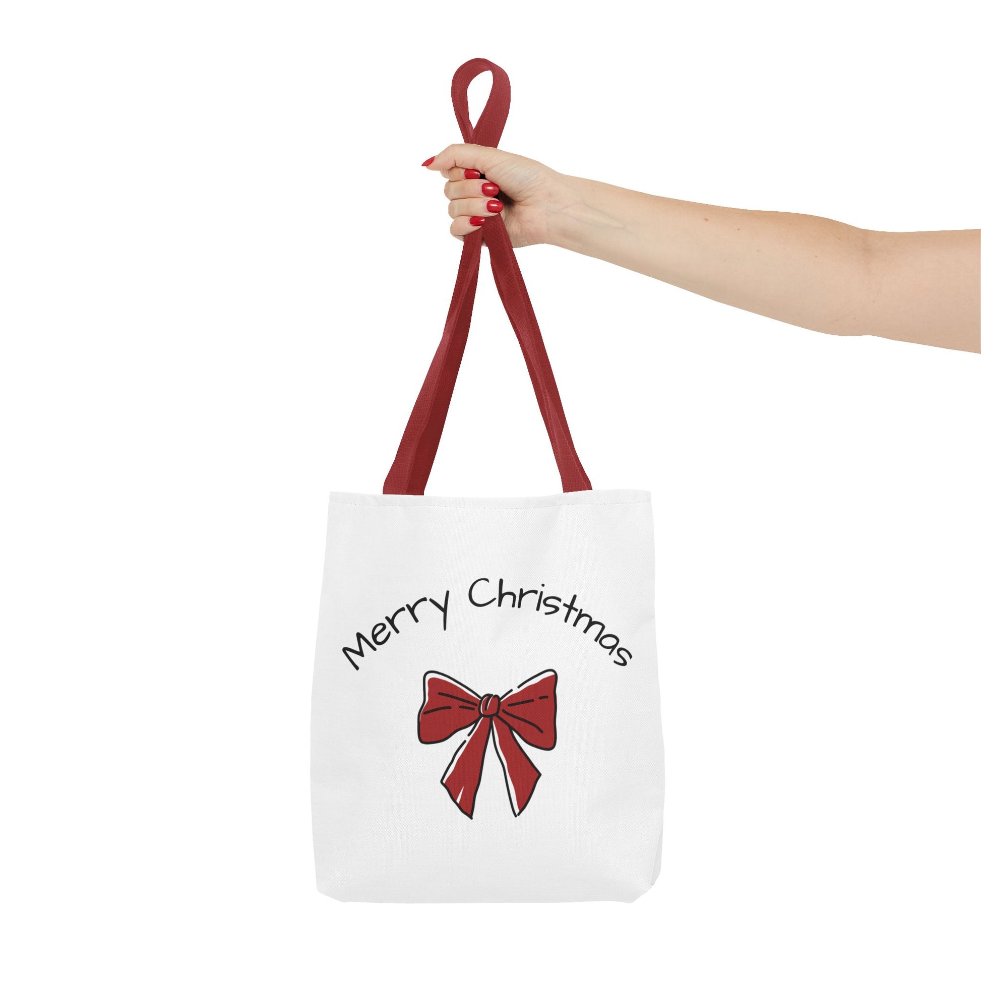 Merry Christmas Tote Bag - Festive Holiday Bag, Gift Idea for Christmas, Shopping Tote, AOP Design, Eco-Friendly Gift