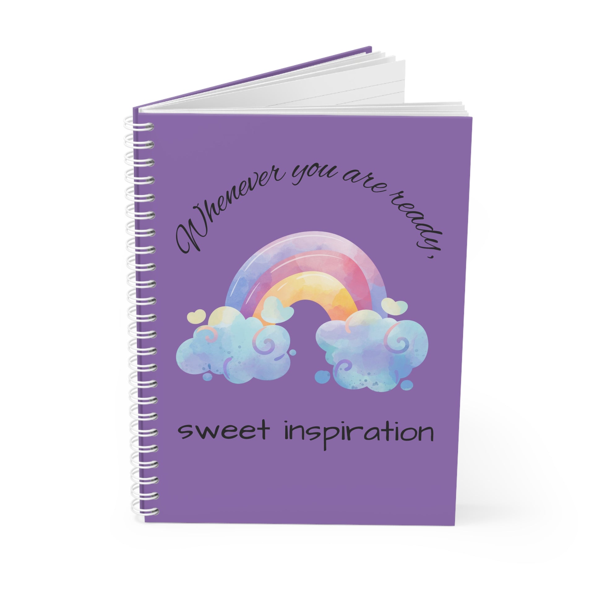 Whimsical Spiral Notebook - Rainbow Design, Personalized Journal, Cute Gift for Students, Inspirational Gift, Writing Journal