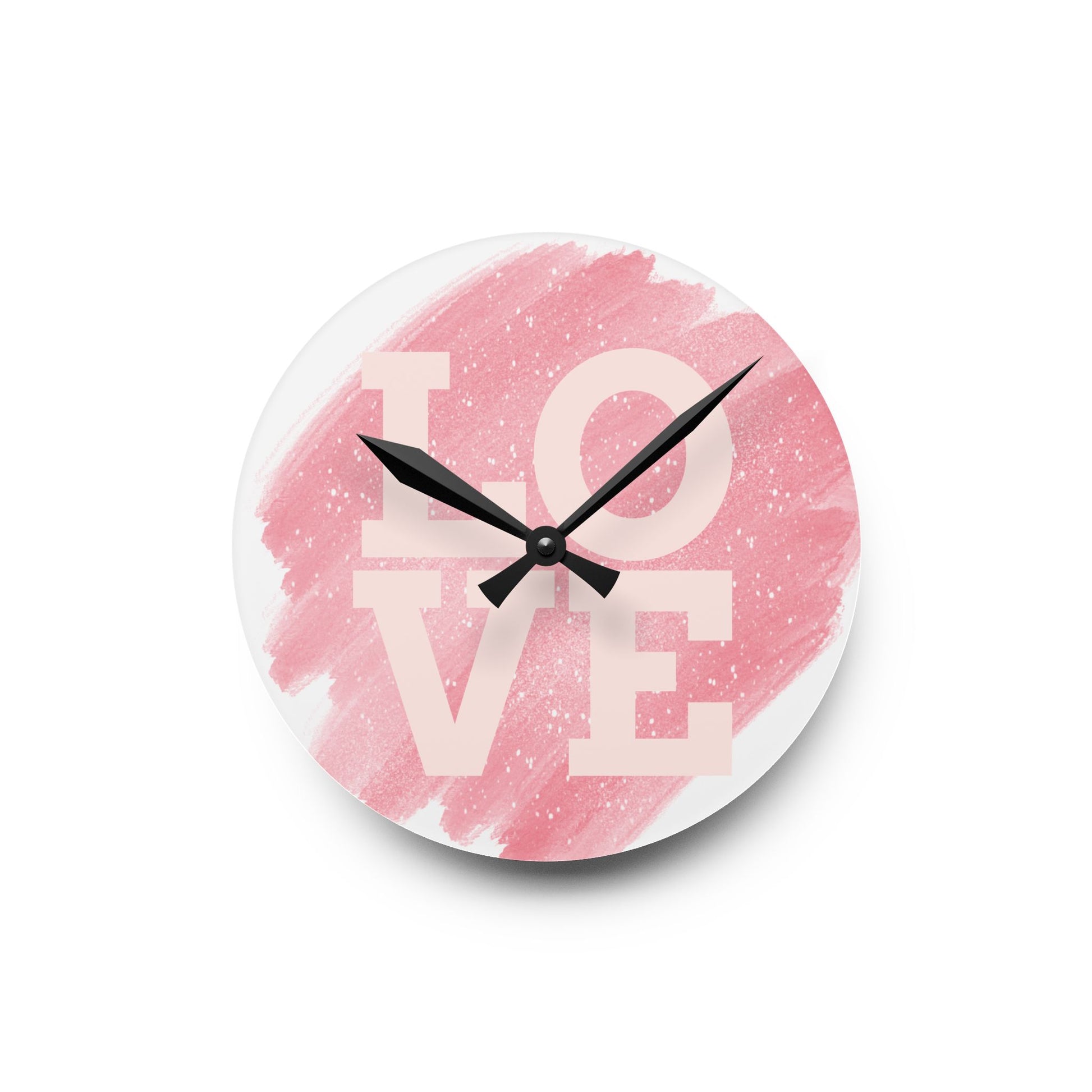 Chic Pink Acrylic Wall Clock, Modern Home Decor, Unique Gift for Her, Timeless Design for Weddings, Living Room Wall Art