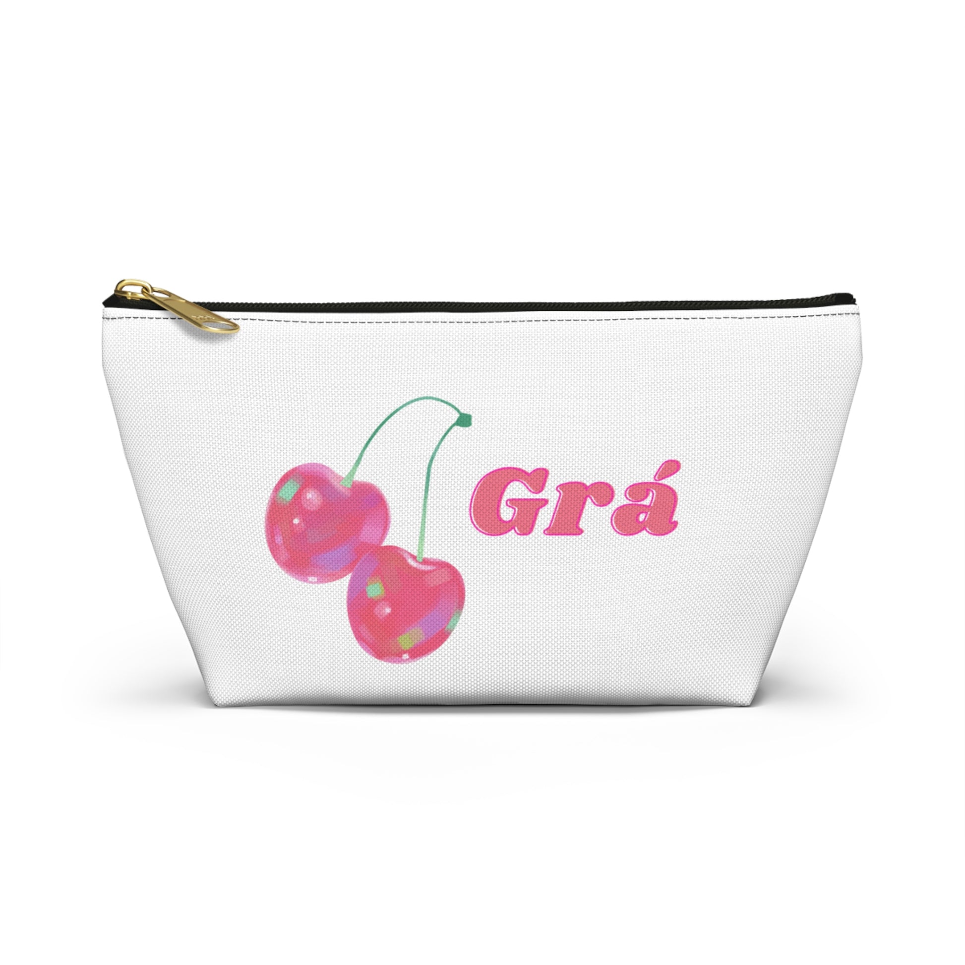 Gra, Love in Irish, Cherry Print Accessory Pouch - Cute Makeup Bag, Gift for Her, Travel Essentials, School Supplies, Fun Stationery Organizers