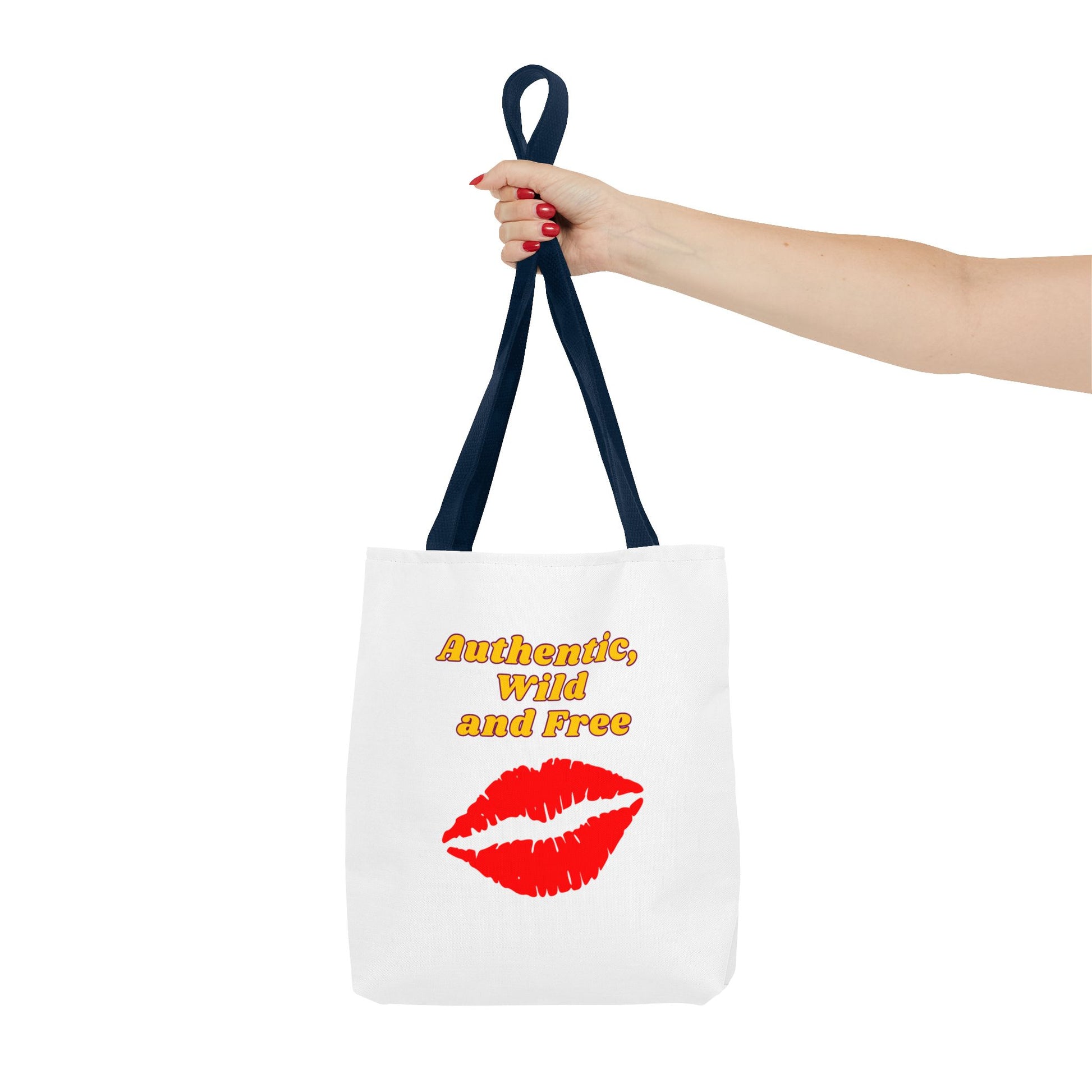 Authentic Wild and Free Tote Bag, Kiss Print Shopper, Fashionable Carryall, Gift for Her, Eco-Friendly Bag, Summer Essential